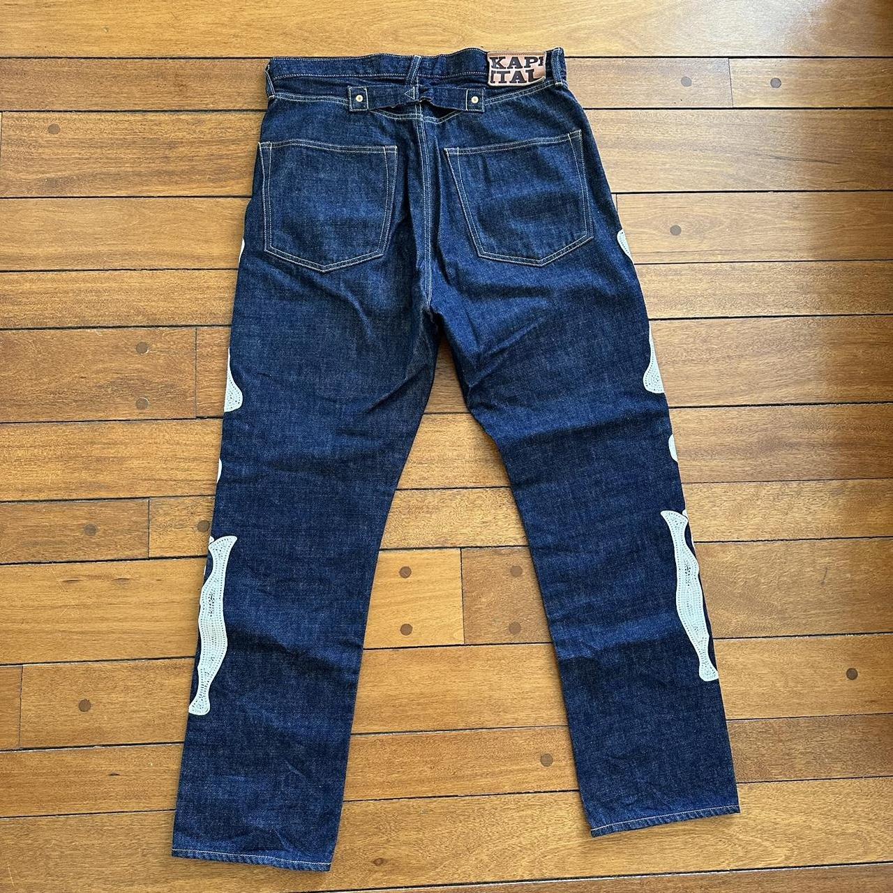 iconic kapital bone denim    worn 1 or 2 times... - Depop