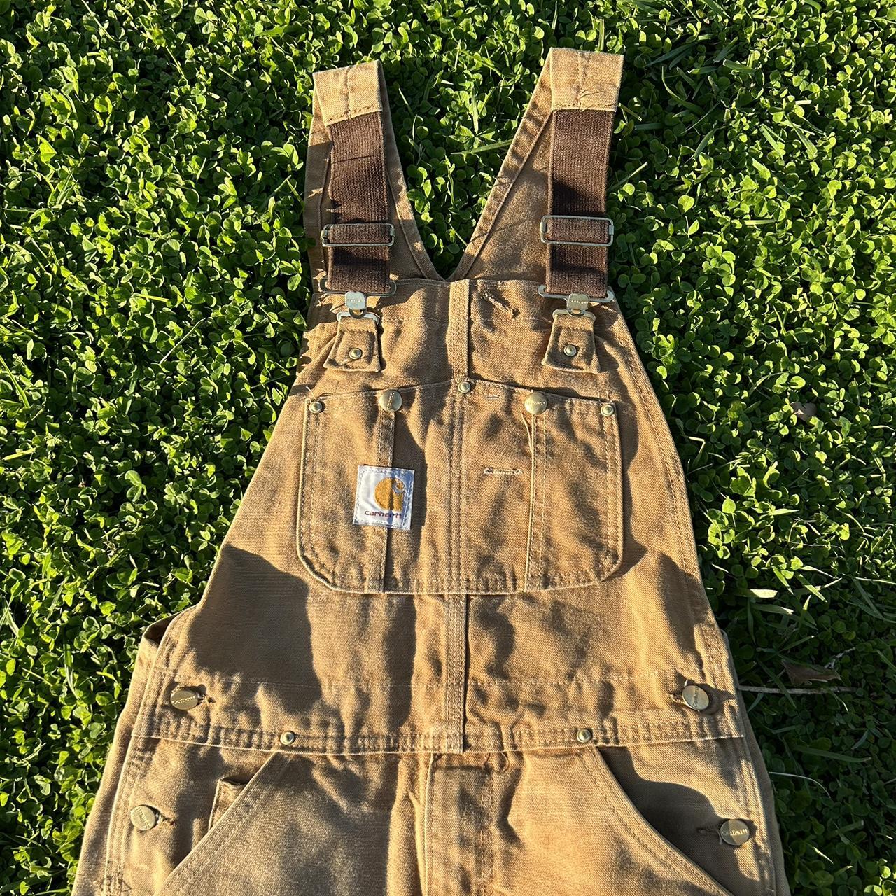 Carhartt Men's Brown Dungareesoveralls Depop