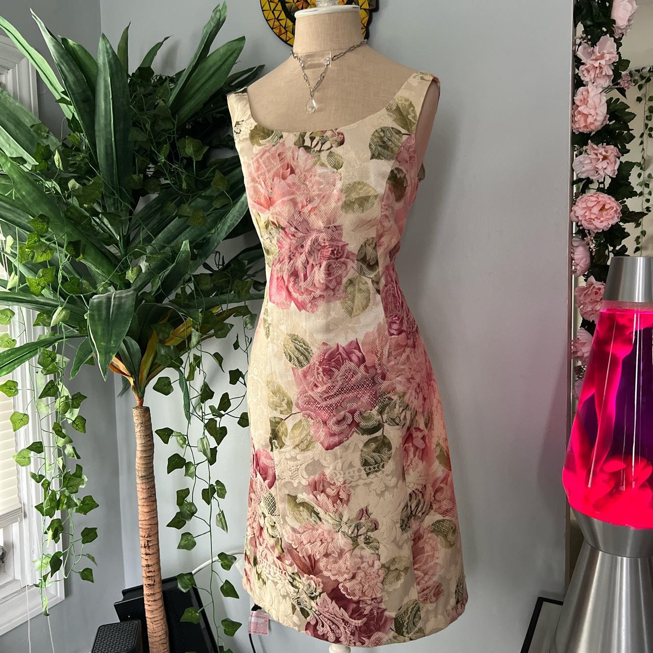 Women S Pink And Green Dress Depop   P0 