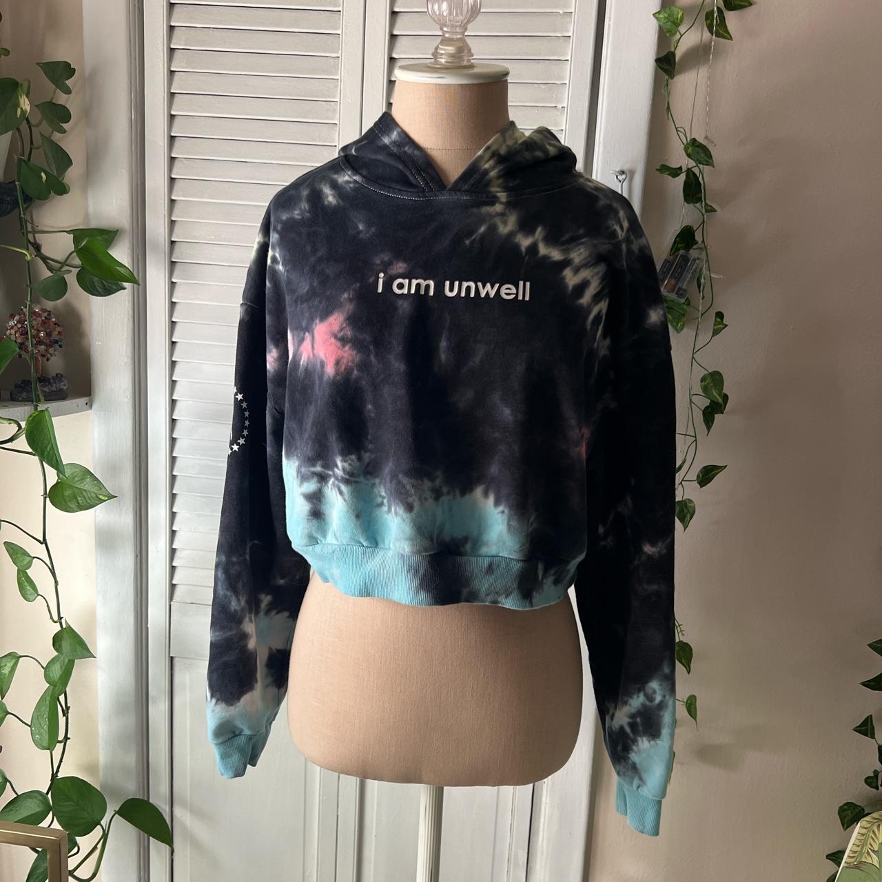 Cropped Tie dye I am Unwell Hoodie Barstool Depop