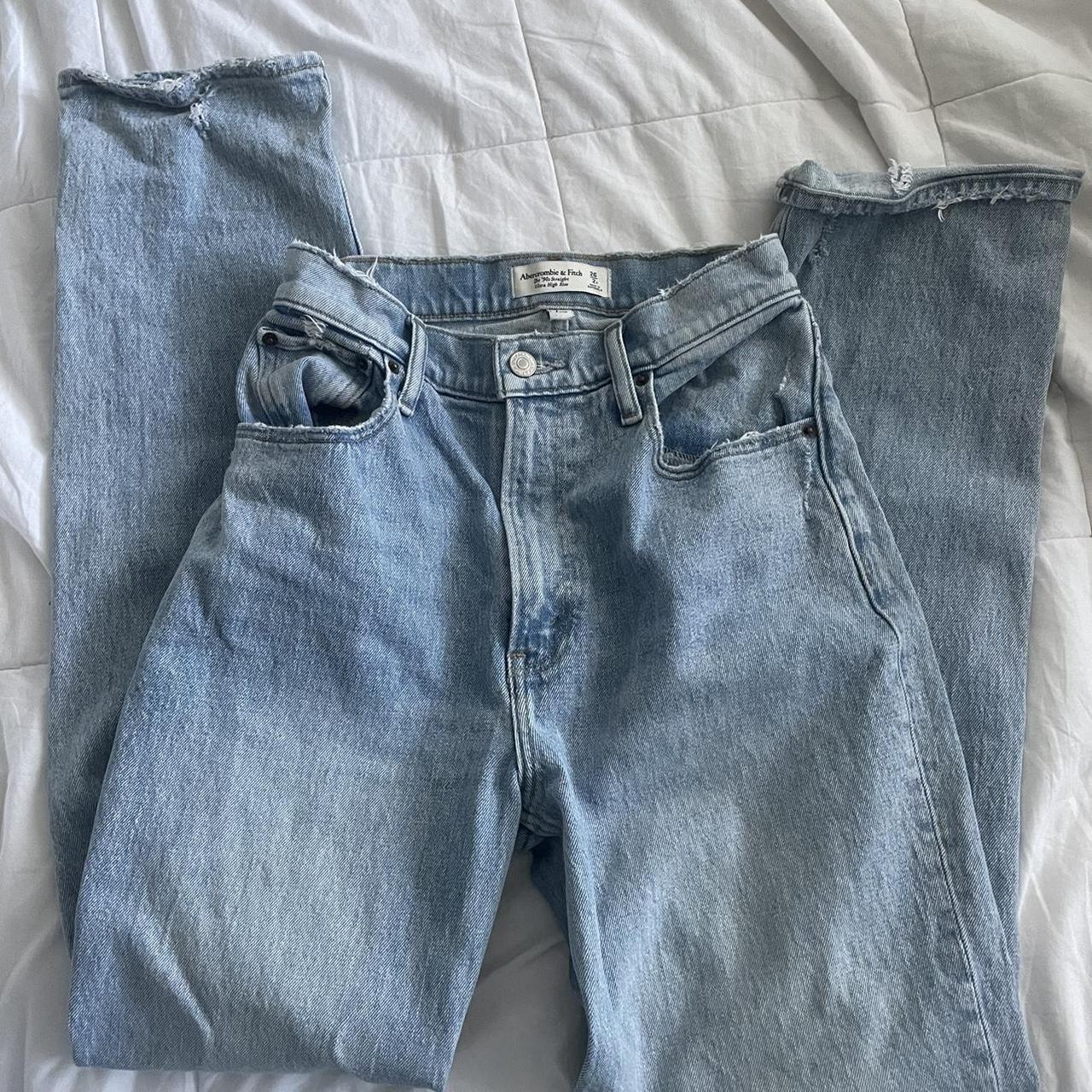 Abercrombie and Fitch 90s Ultra High Rise Jeans in... - Depop
