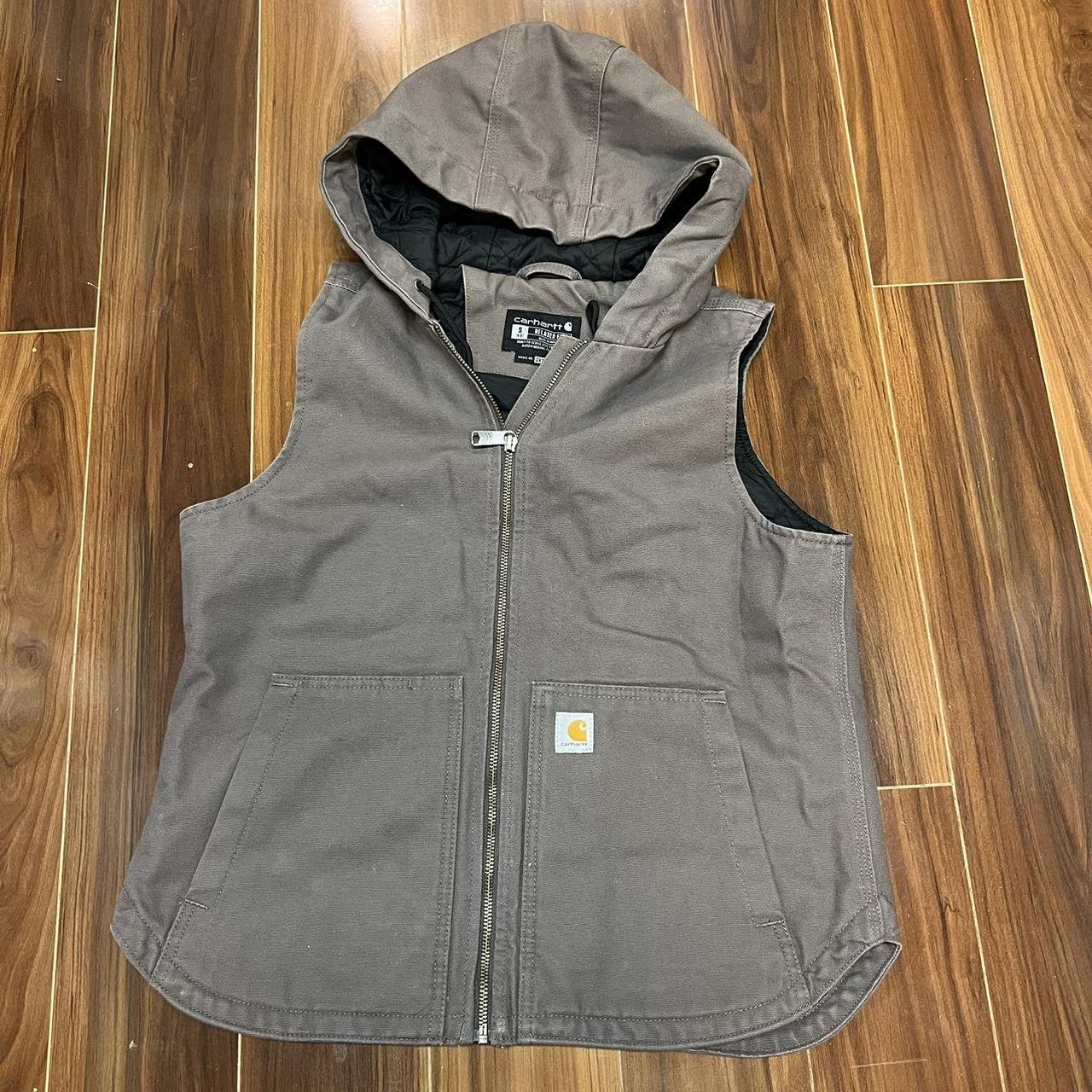 Carhartt women’s vest in light brown, size small... Depop