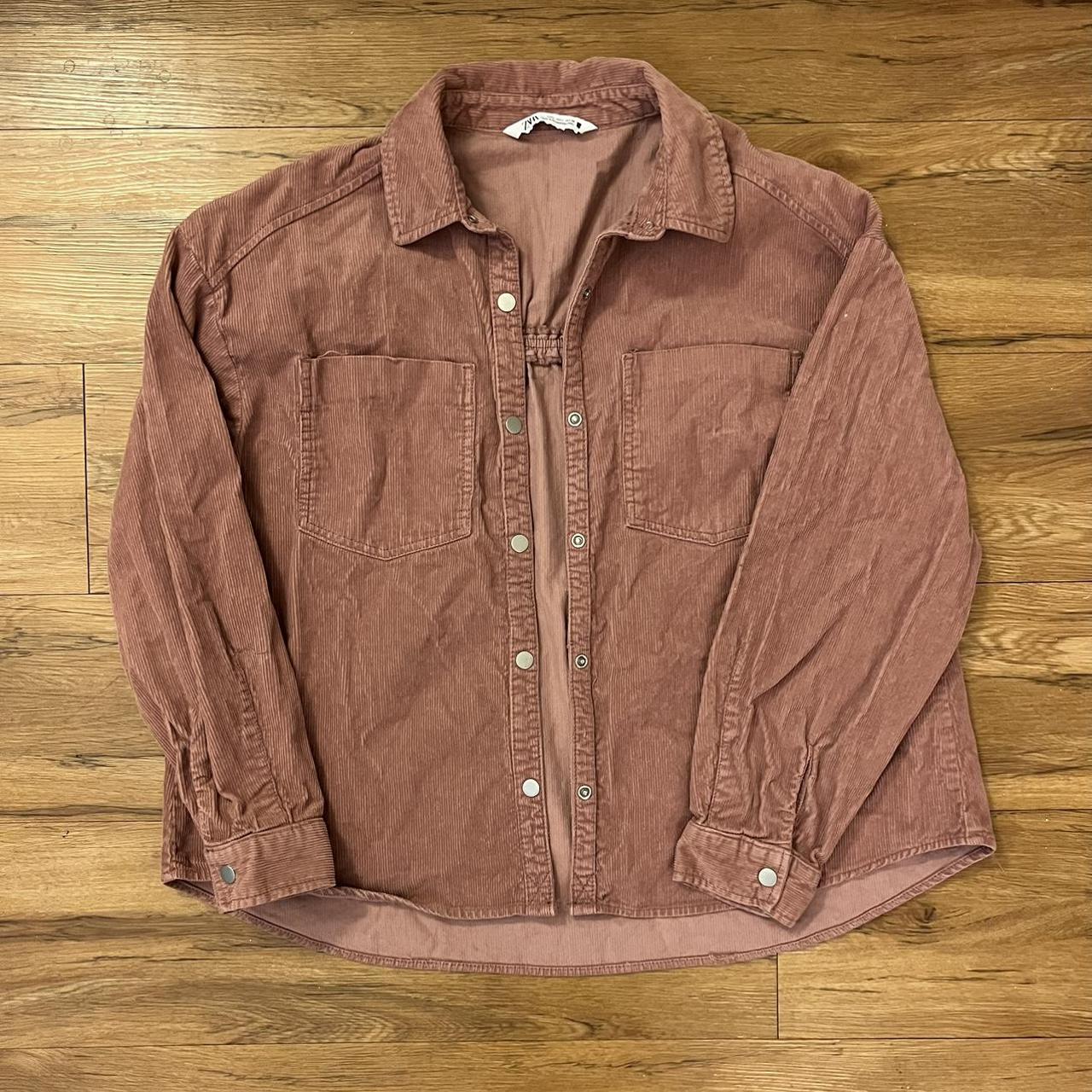 corduroy zara jacket SO cute, size large Depop