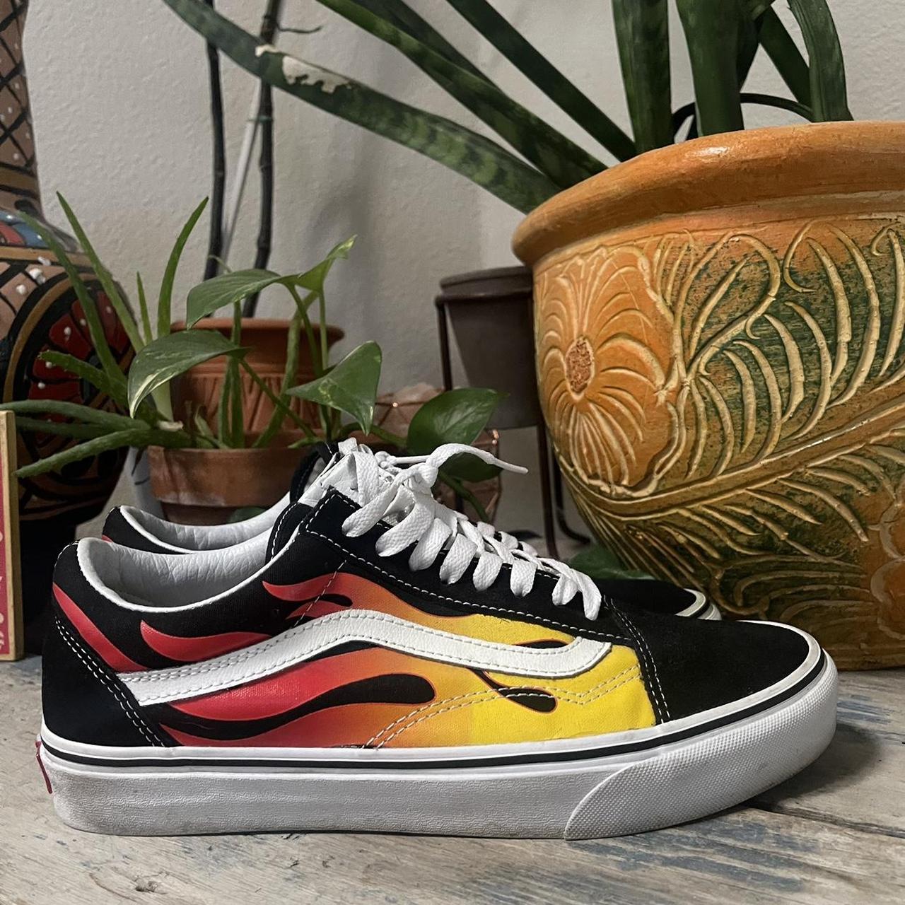 Orange and black vans sale old skool