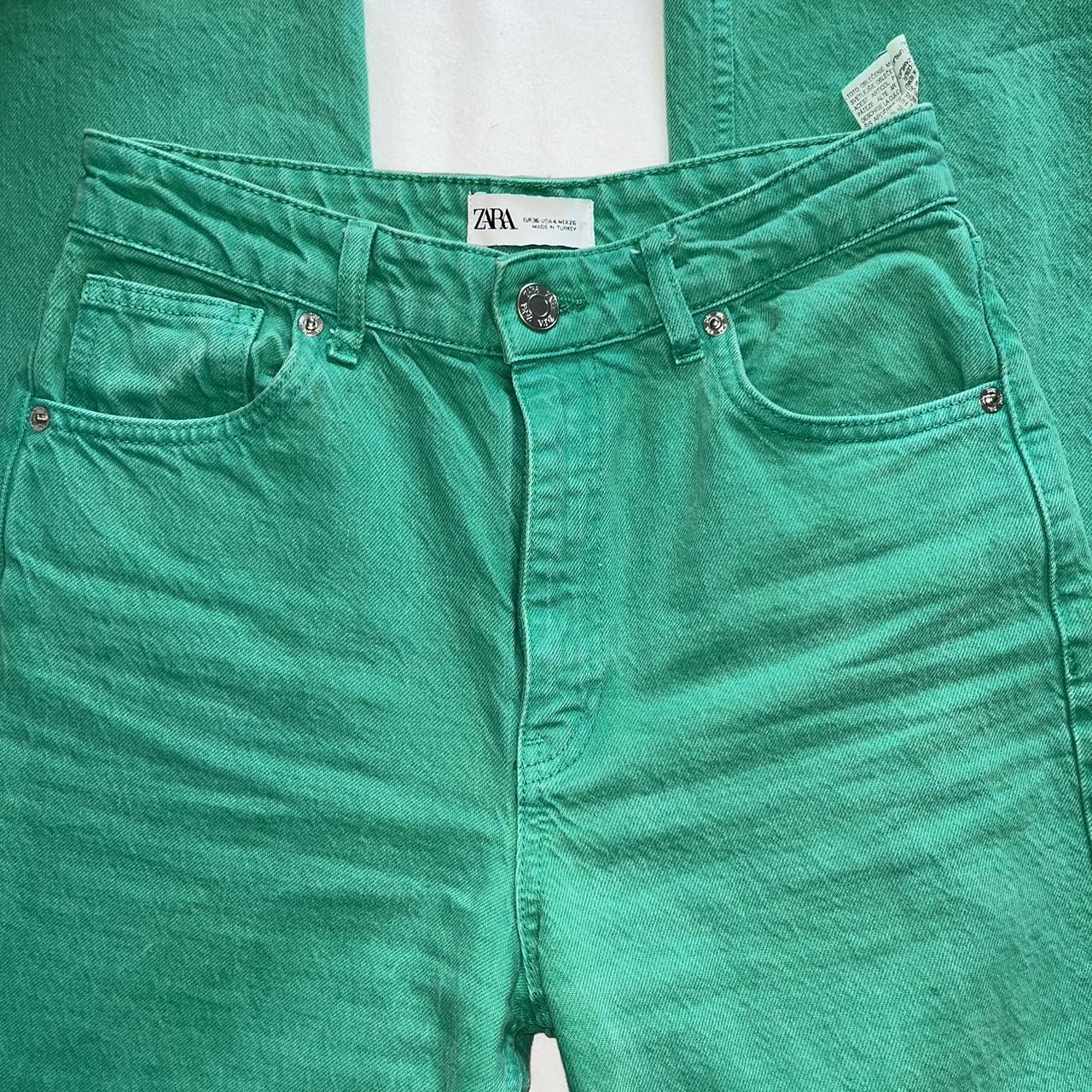 Zara WideLeg FullLength coloured Jeans Size UK 8... Depop