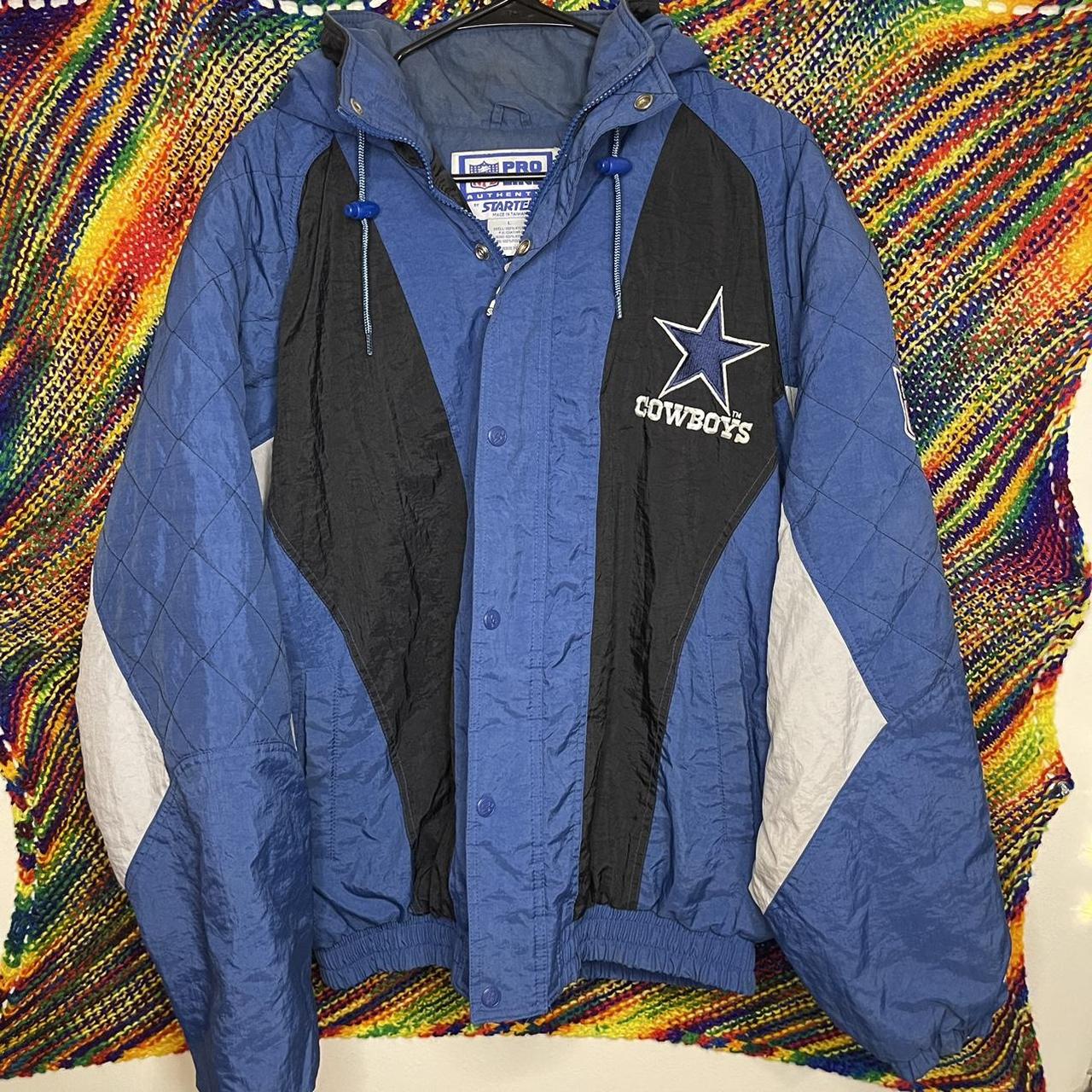 Starter Proline Leather Jacket Dallas Cowboys NFL Football Men's Size Large