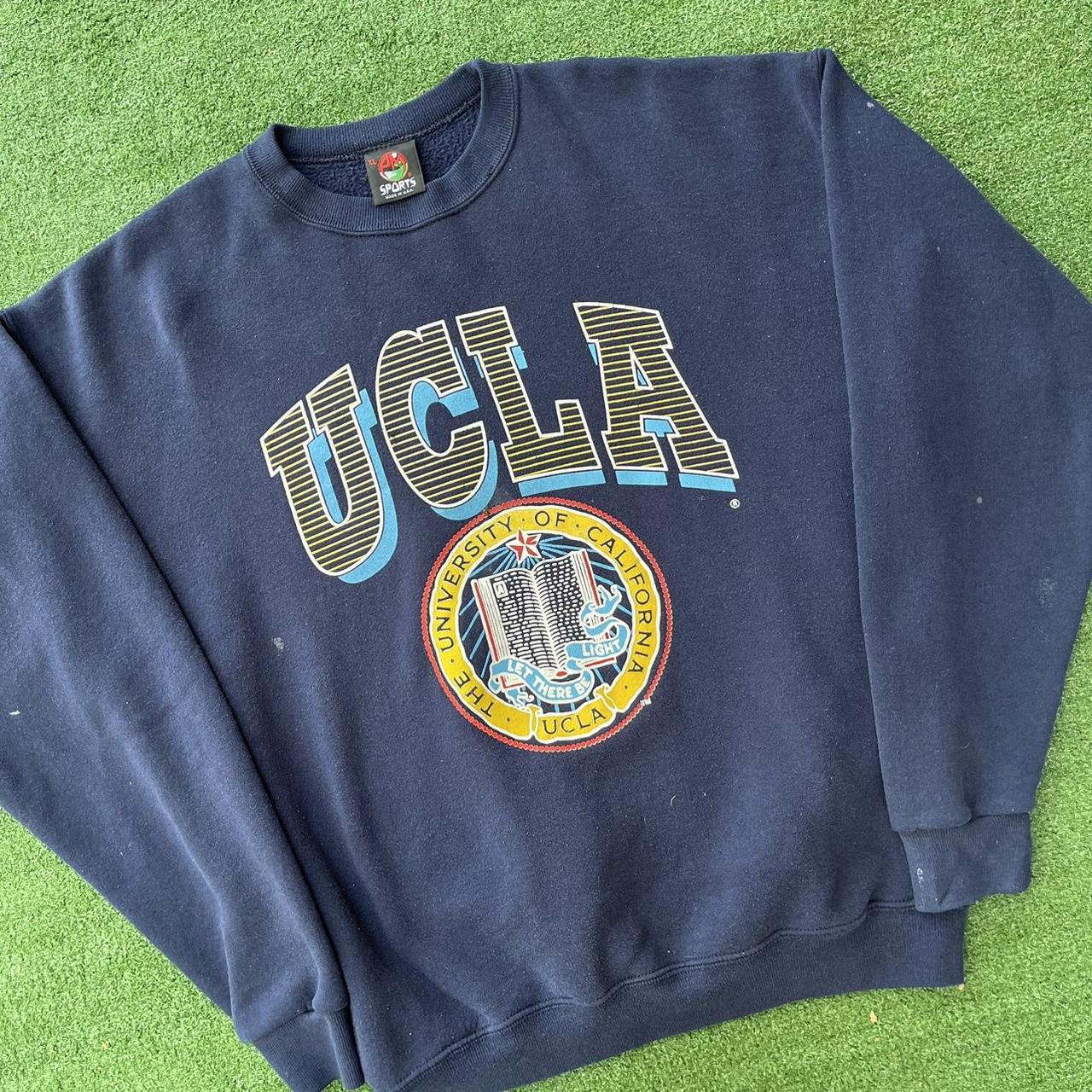 Vintage Navy Blue UCLA Bruins Crewneck Sweatshirt... - Depop