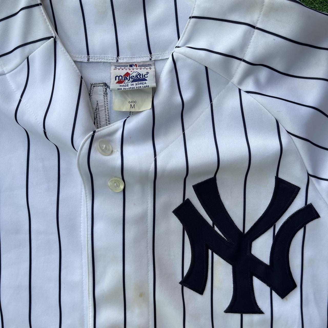 New York Yankees: Jason Giambi White Pinstripe Russell Athletic