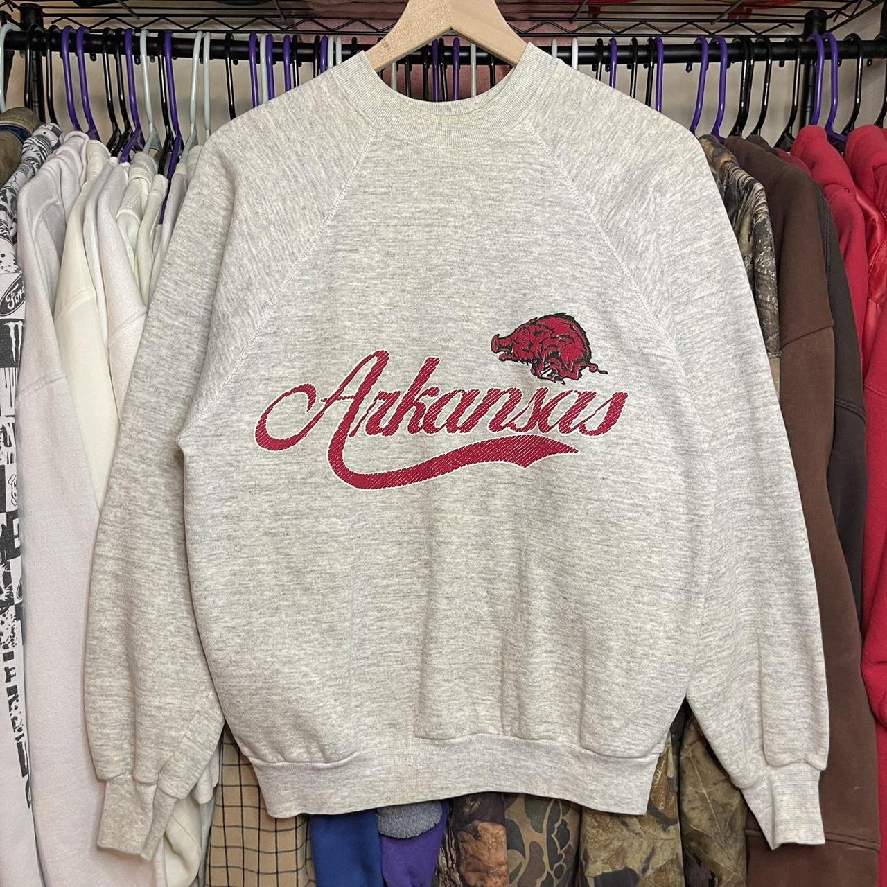 Vintage 80s 90s Arkansas Razorbacks Sweatshirt... - Depop