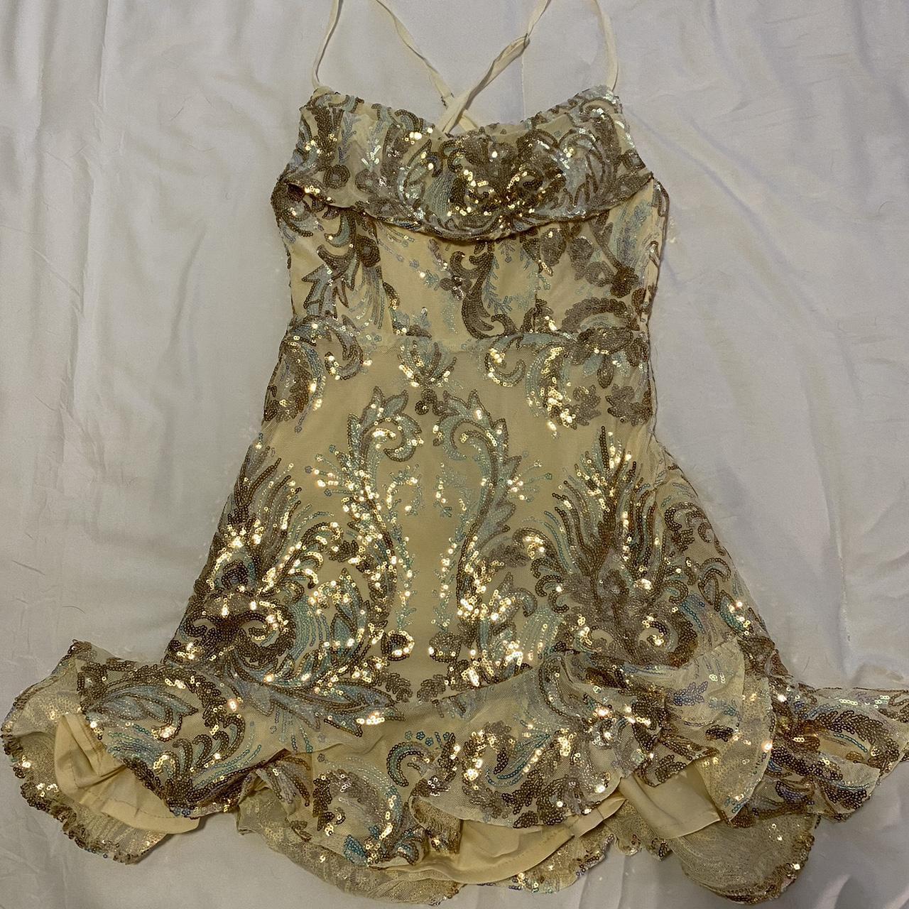 Women's Gold And Tan Dress 