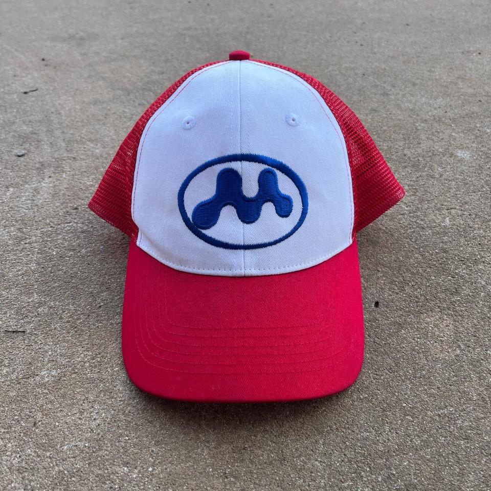 Mowalola red puff puff trucker hat worn a few... - Depop