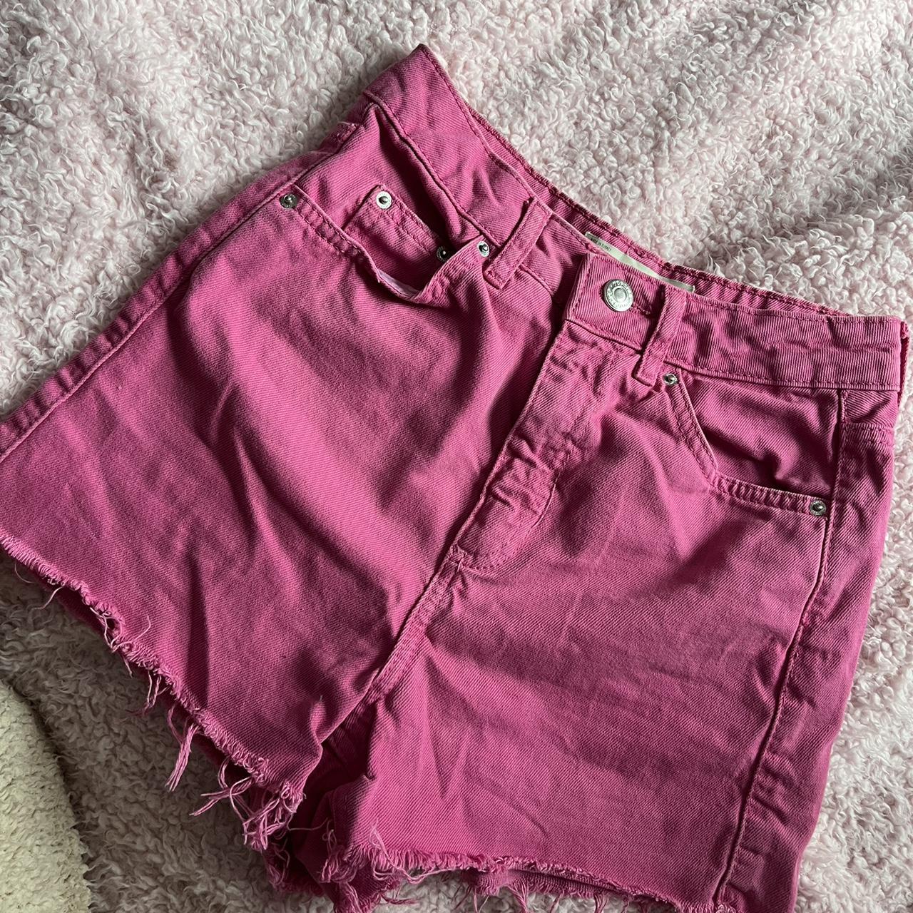 pink denim mom shorts 🌸 Size 4 Depop