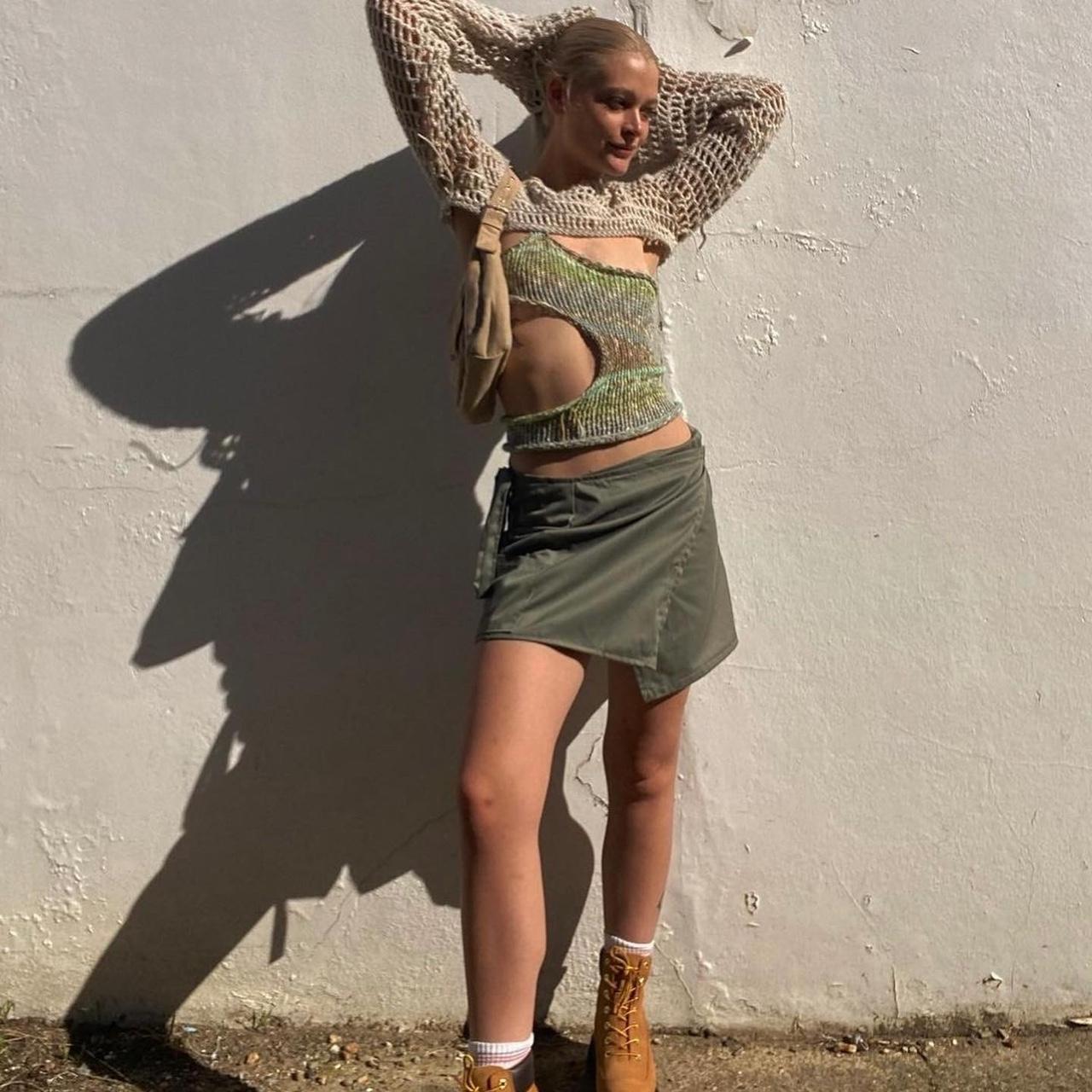 🌼HANDMADE CROCHET SHRUG STONE🌙 💖Exposed Seam detail... - Depop