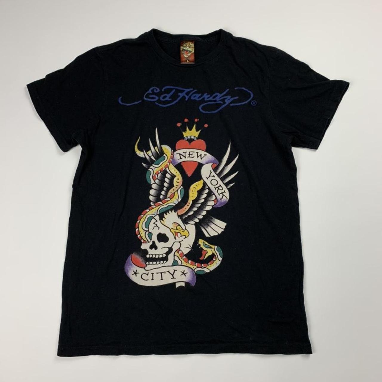 Vintage Don Ed Hardy Designs New York City Skull... - Depop