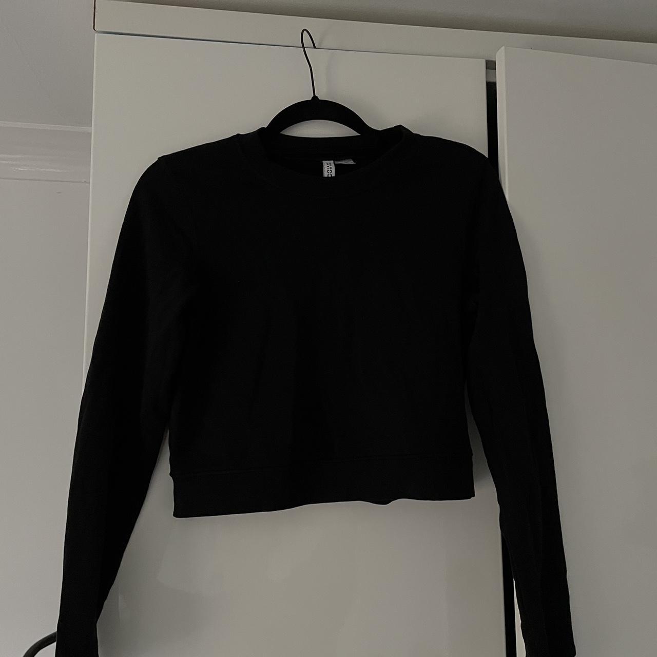 Black cropped jumper, size small. Only been worn a... - Depop