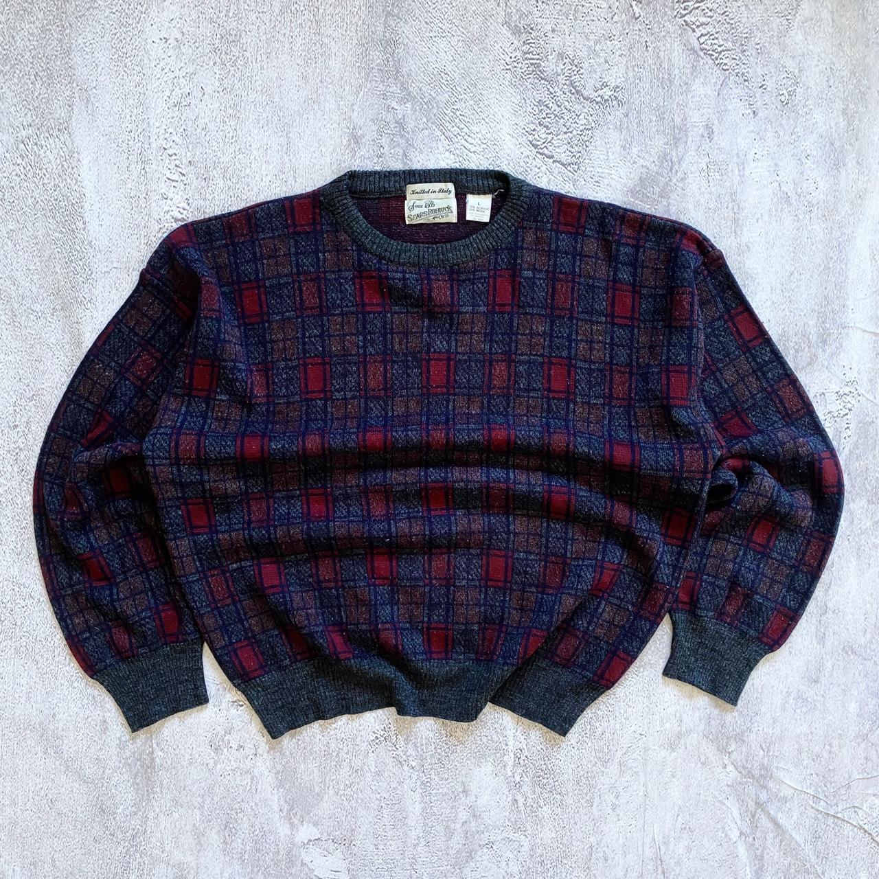 Vintage Sears Roebuck knitted in Italy sweater 1990s Depop