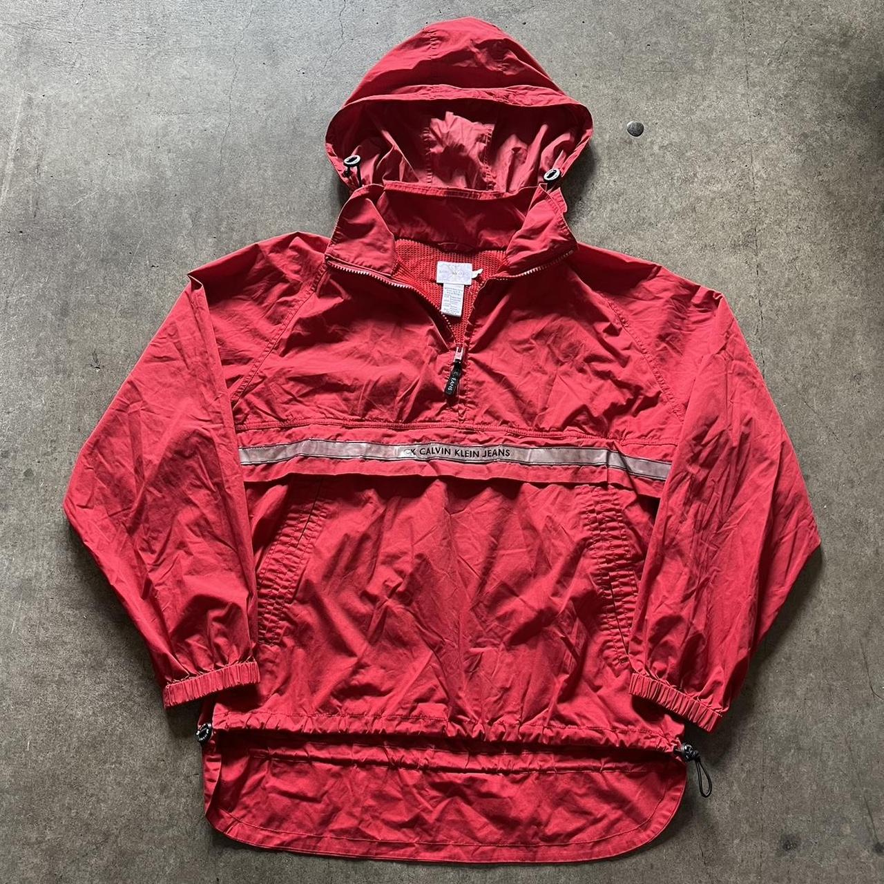 Red calvin klein windbreaker on sale