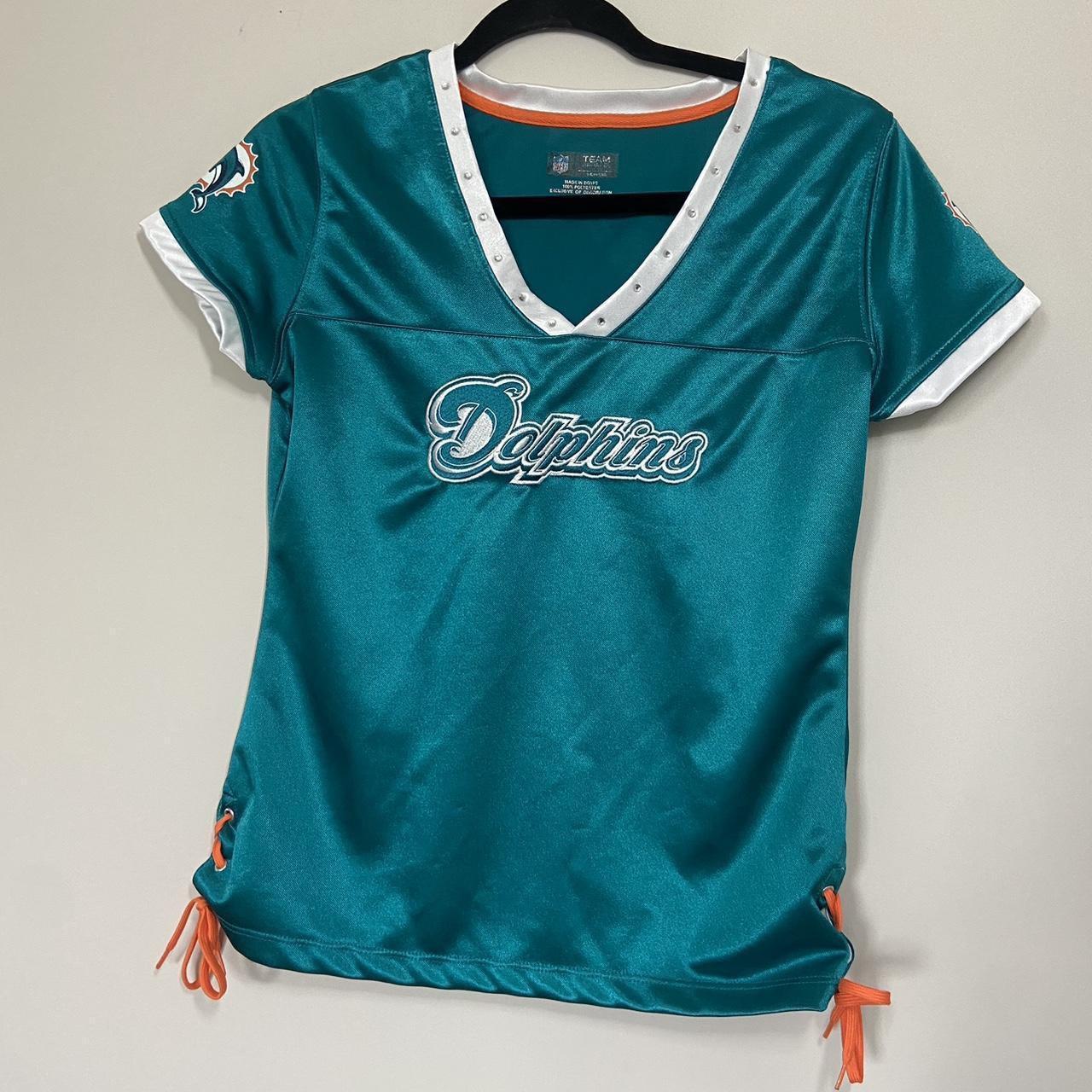 Miami Dolphins Women’s Jersey Top Size: Women’s... - Depop