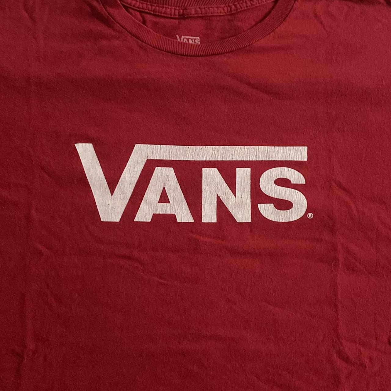 RED VANS SHIRT SIZE LARGE red vans t shirt with... Depop