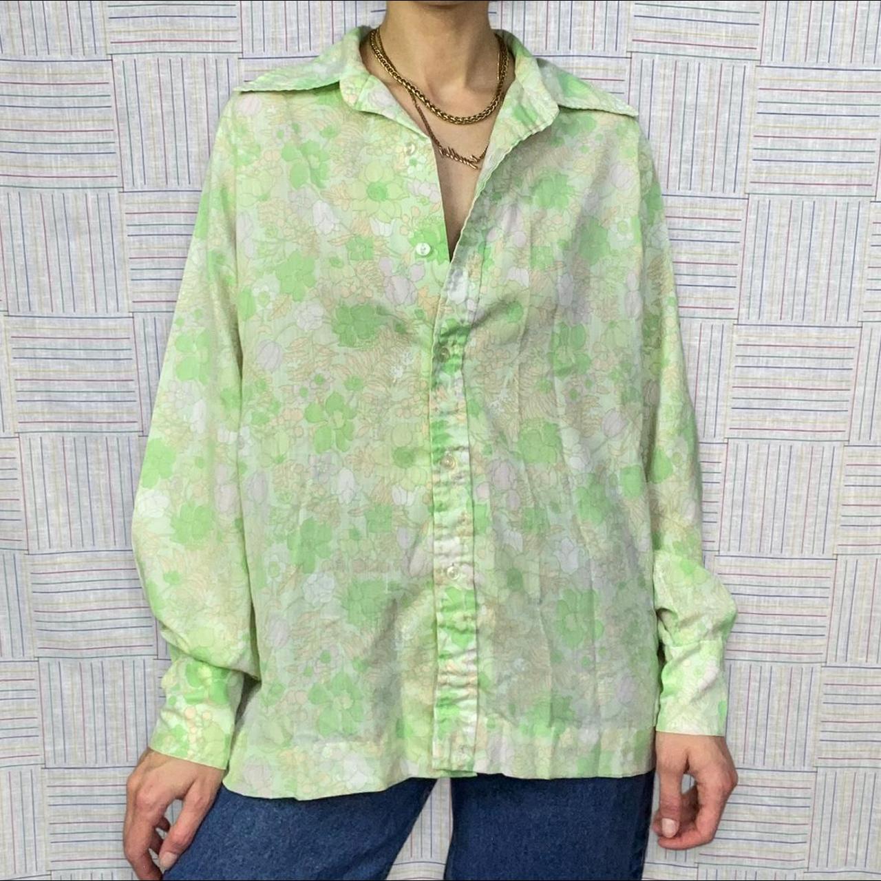 JCPenney Women's Green and Orange Blouse Depop