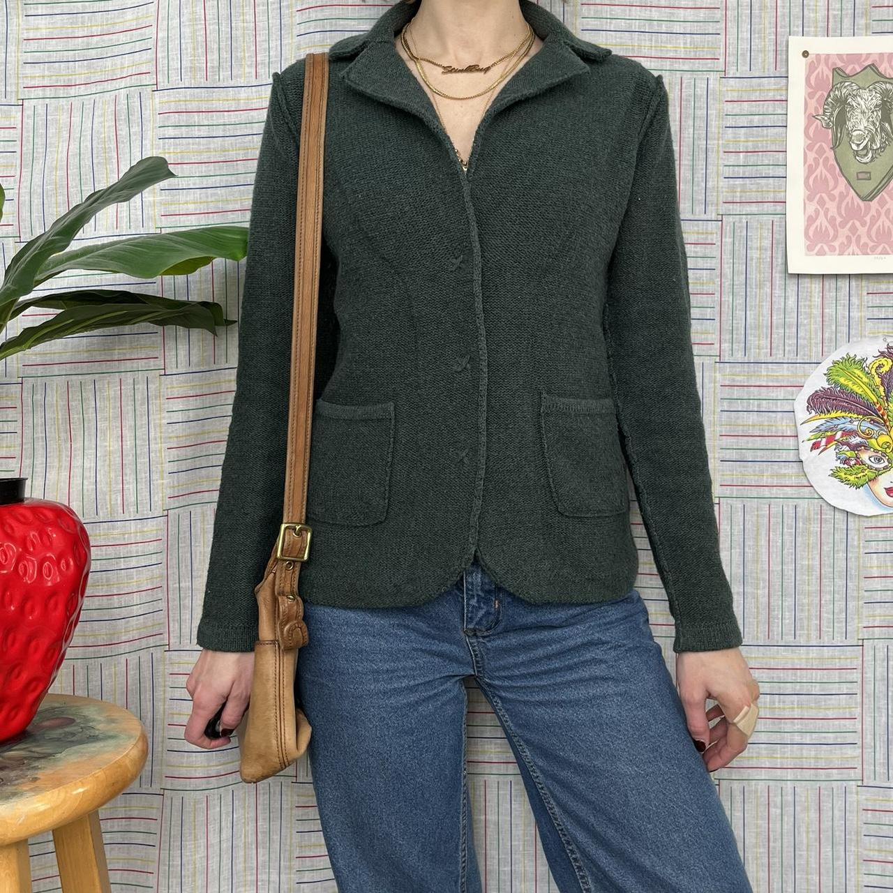 Earthy knit cardigan blazer Y2k cottage core grunge... Depop