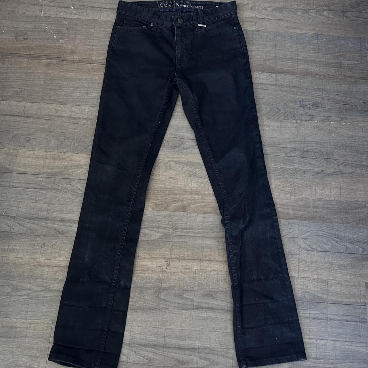 Vintage Calvin Klein black jeans (slight fade) Slim... - Depop