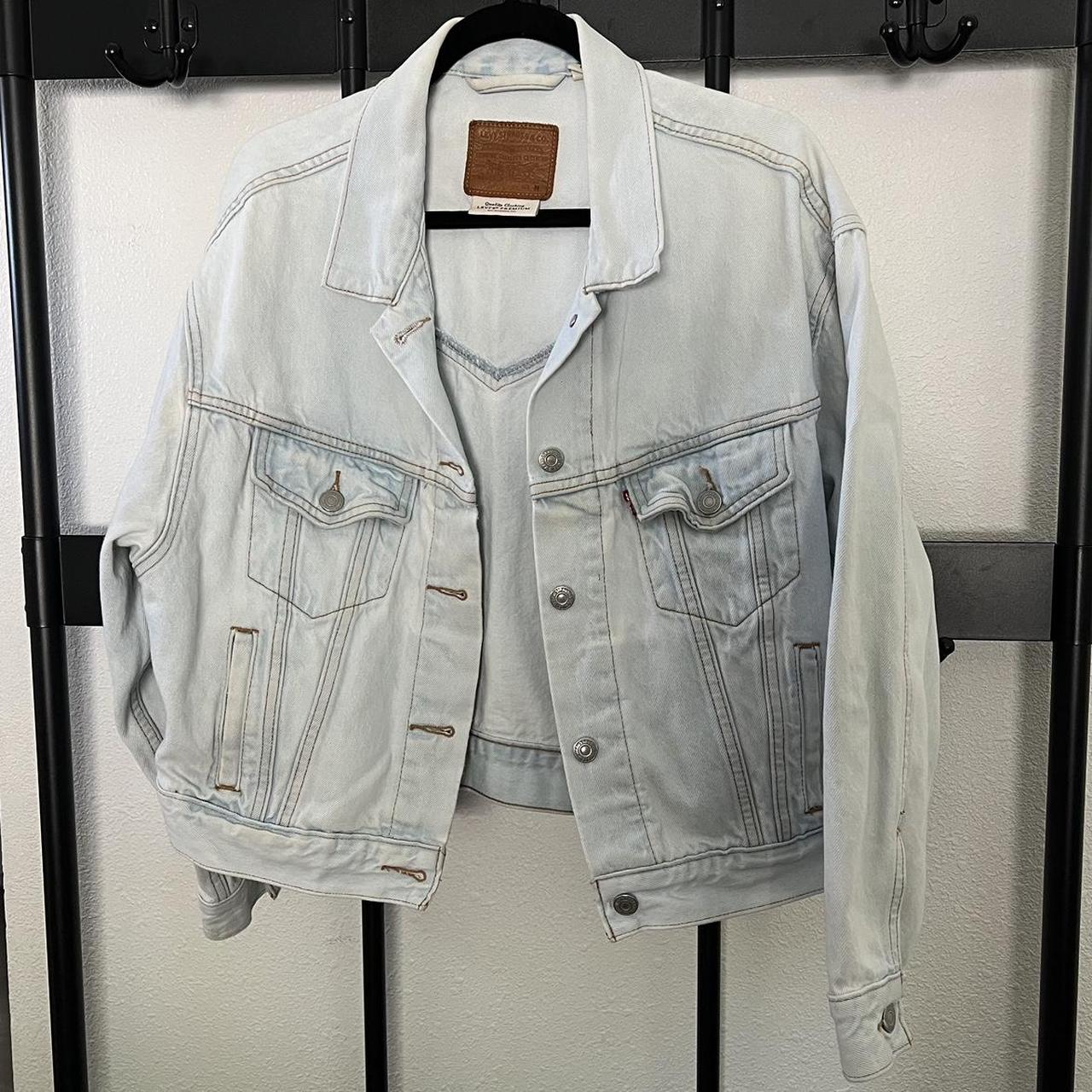 Light wash denim Levi’s jacket Size Medium. Pre... - Depop