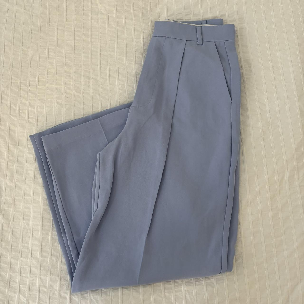 zara baby blue trousers, NWOT condition. XS true to... Depop