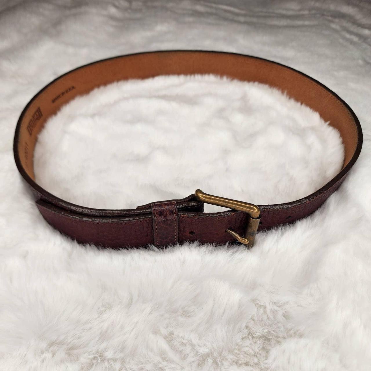 Duluth Brown Pebbled Leather Belt 32 Vintage - Depop