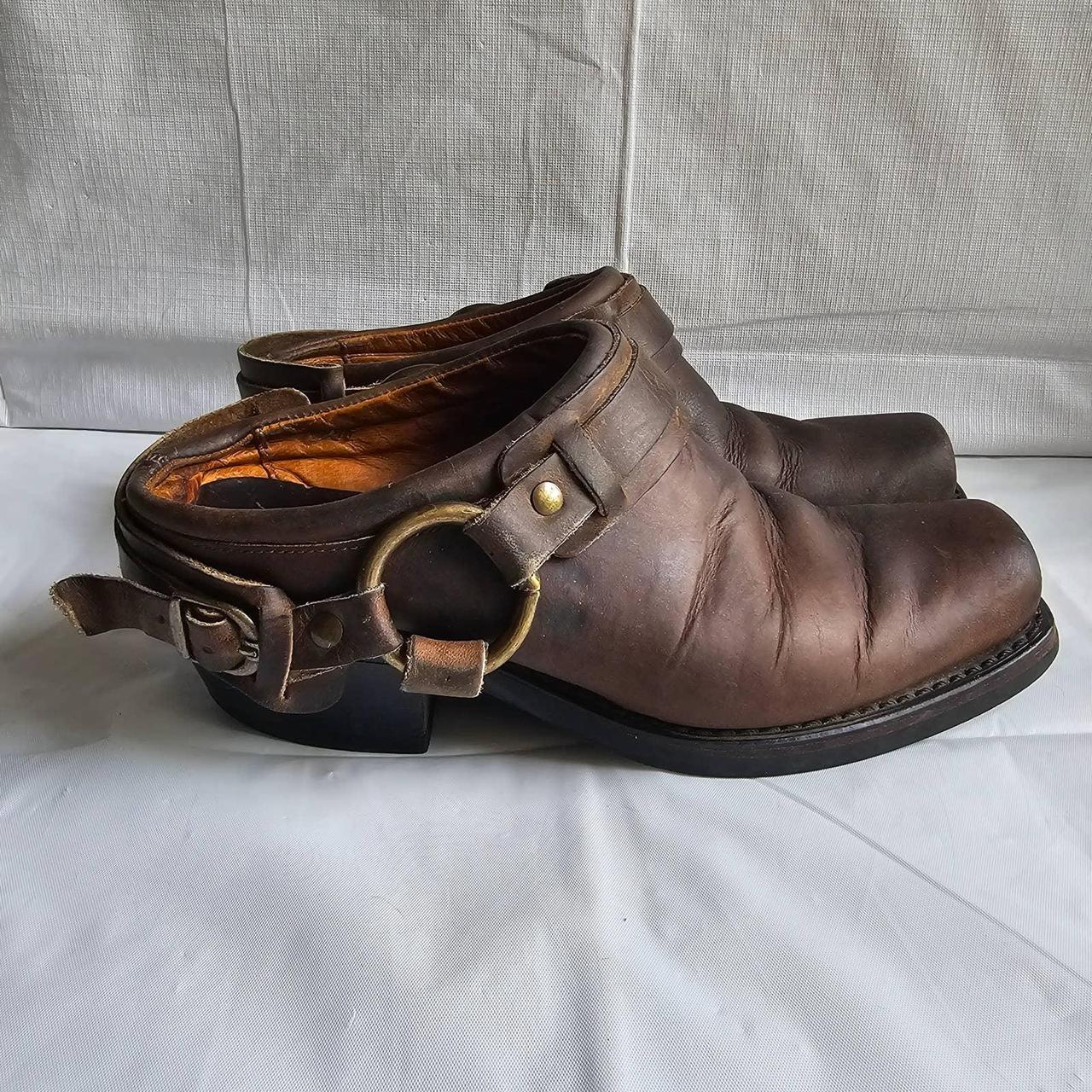 Frye belted best sale harness mule