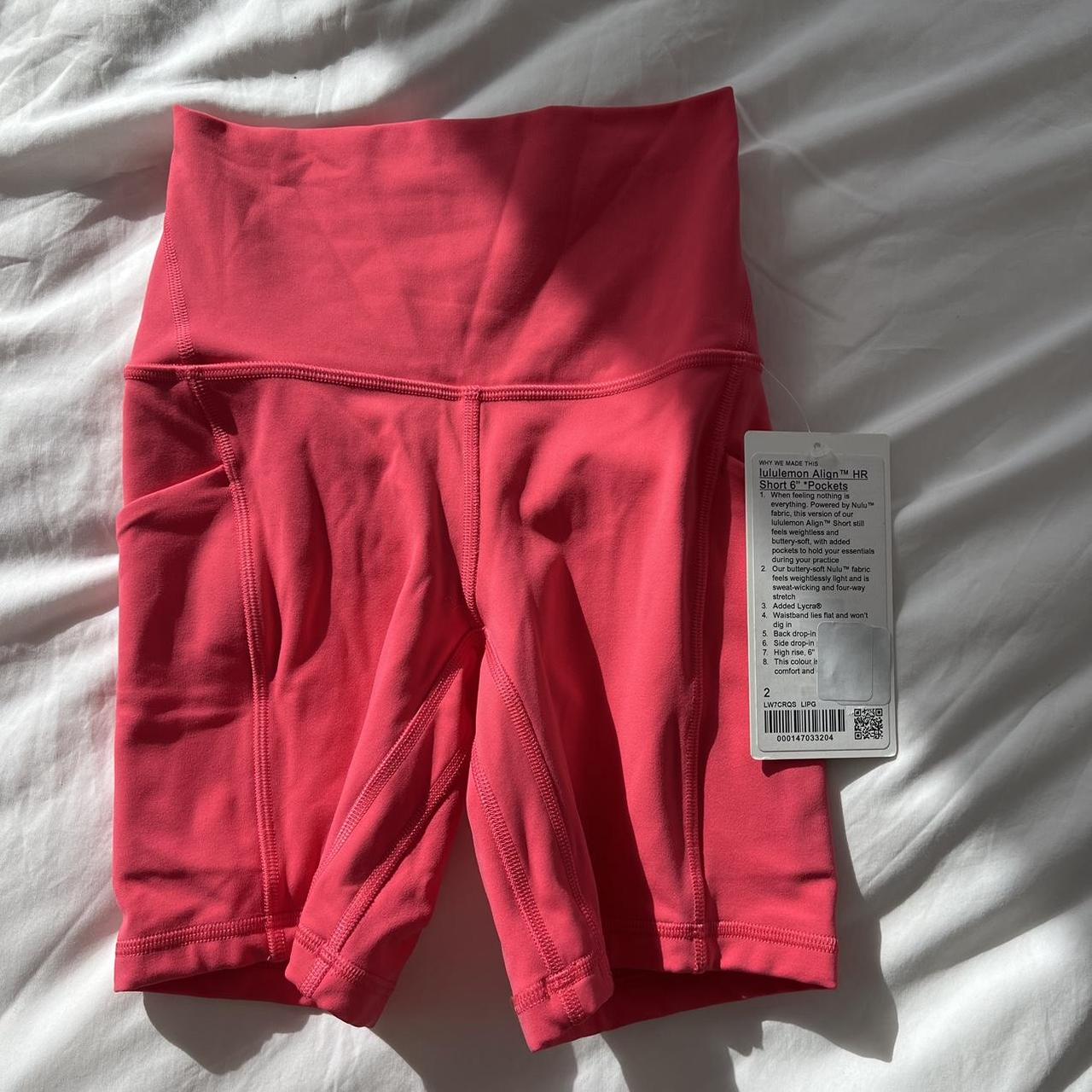 Lululemon align 6 inch bike shorts lip gloss. Never - Depop