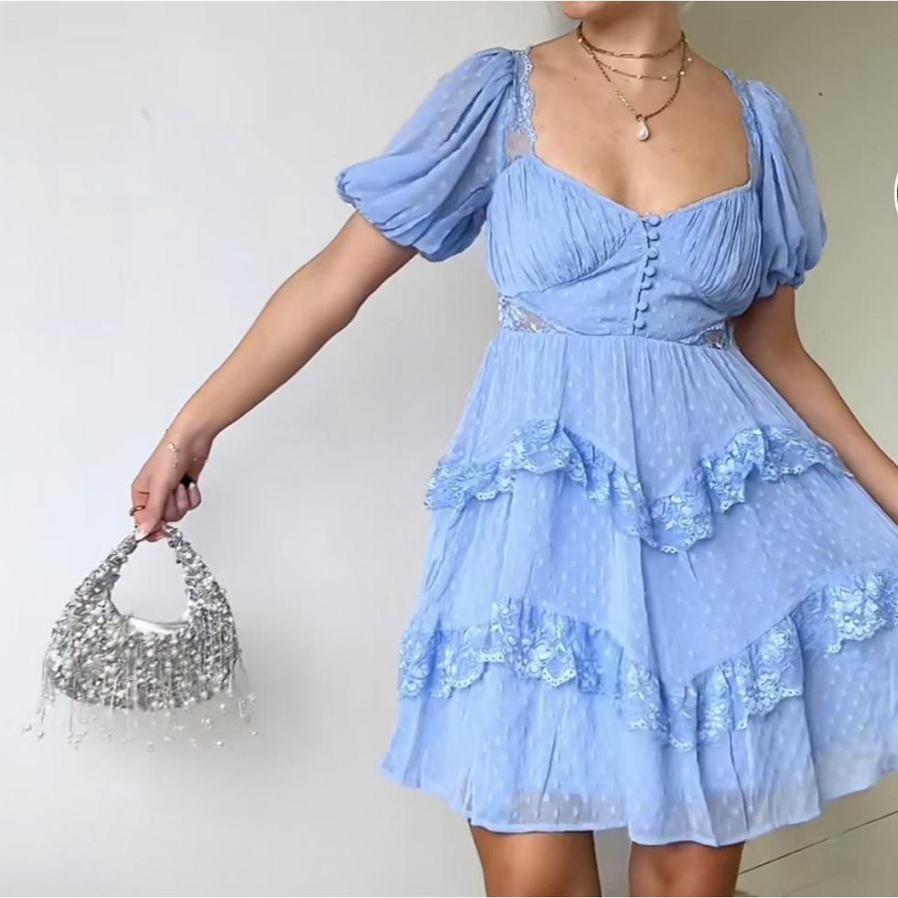 ASOS Design open back dobby mini tea dress