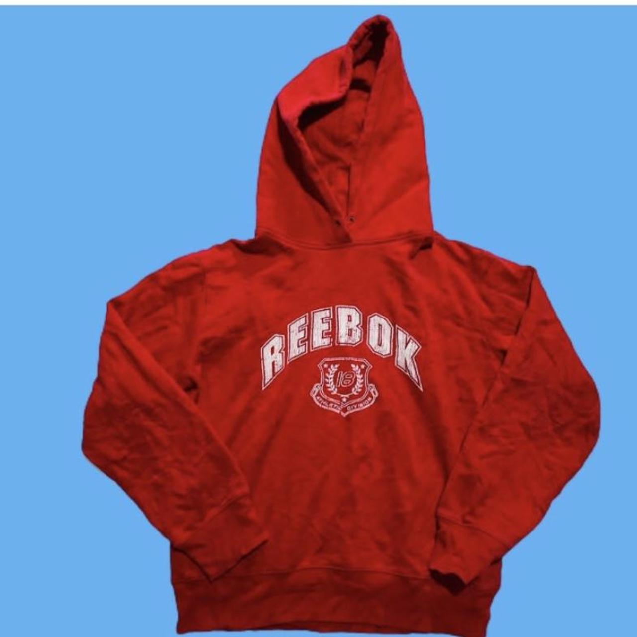 Vintage red reebok hoodie Really cool red reebok... - Depop