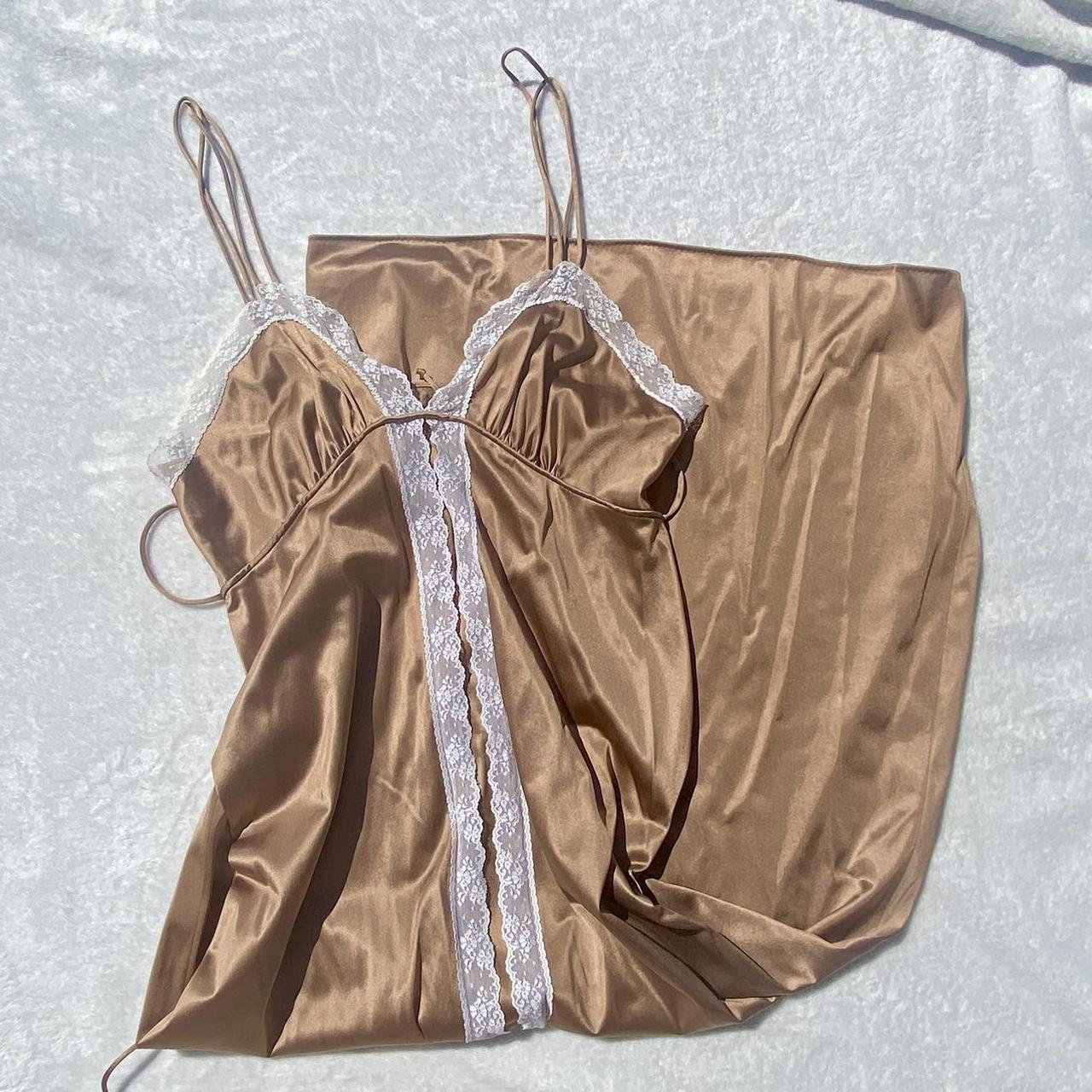 JCPenney Women's Brown and White Pajamas Depop