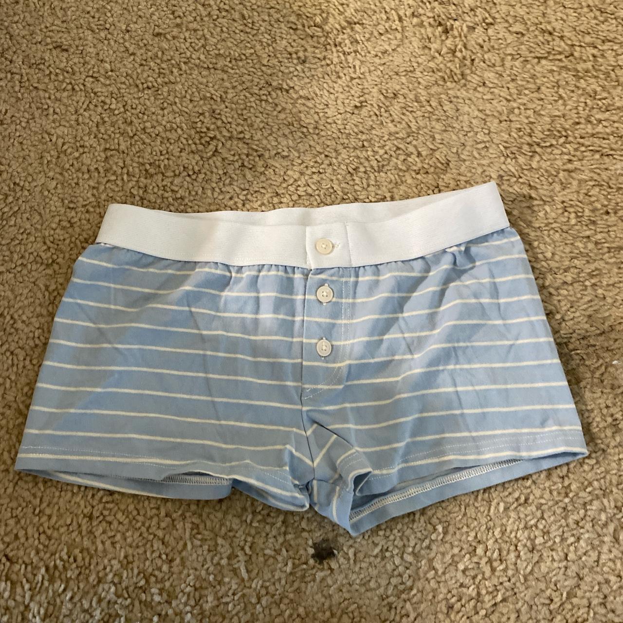 Women's Blue and White Shorts | Depop