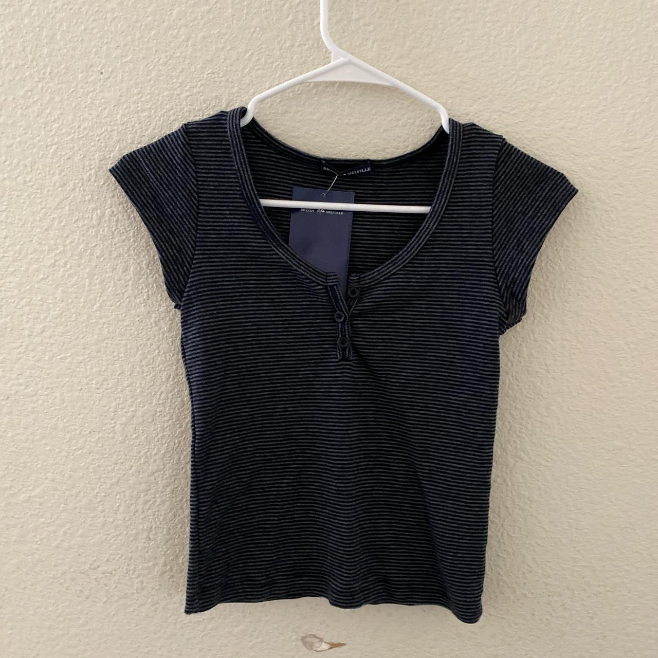 Brandy melville Zelly striped 3 button top