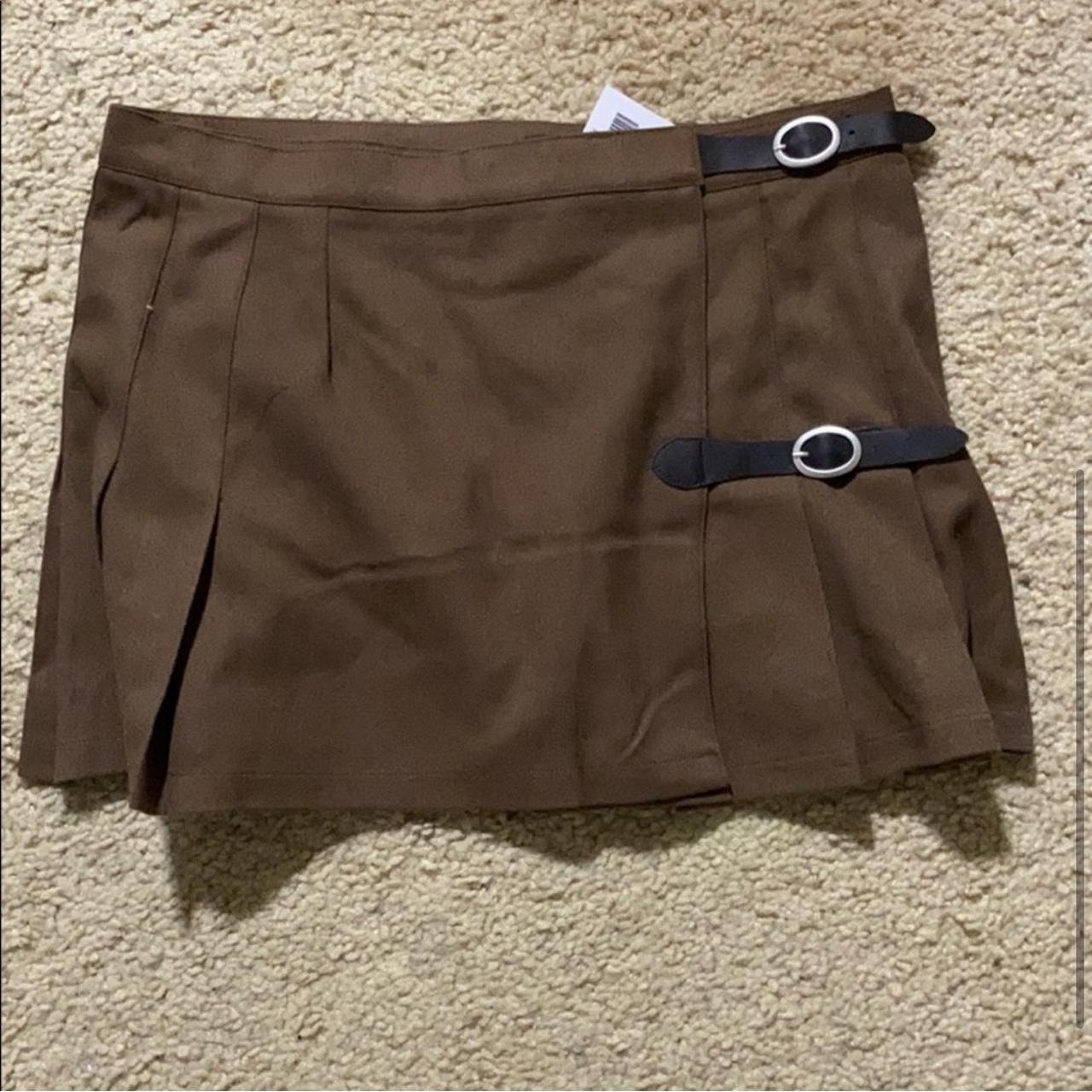 Brandy melville brown Dana buckle skirt Depop