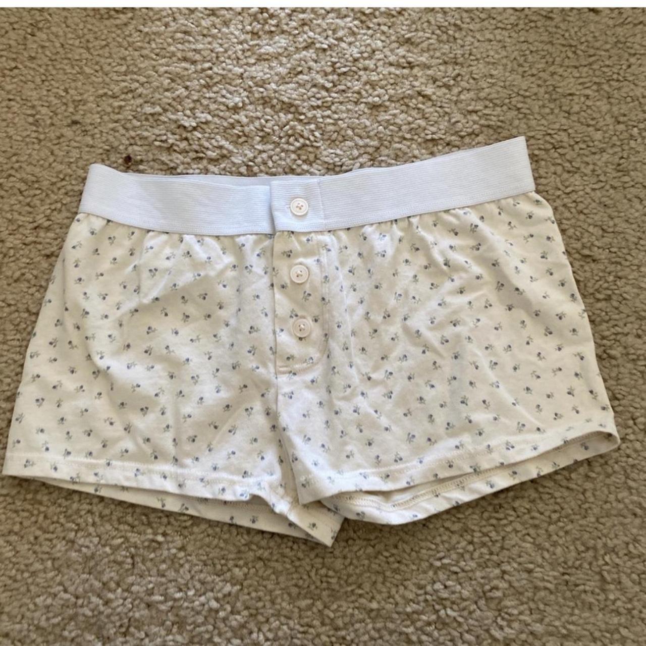 Brandy Melville Heart Boy Shorts! White shorts with - Depop