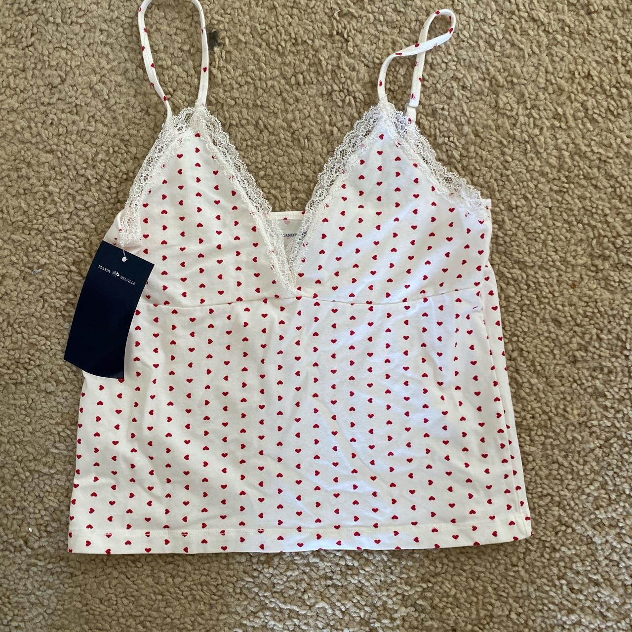 Brandy melville Amara hearts tank top Depop