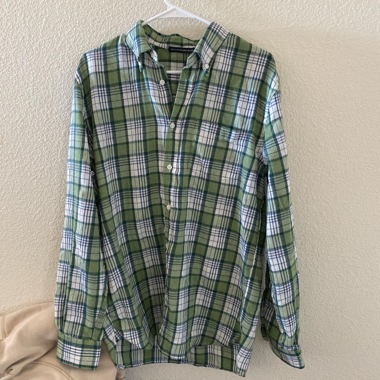 Brandy Melville Women's Green Shirt Depop