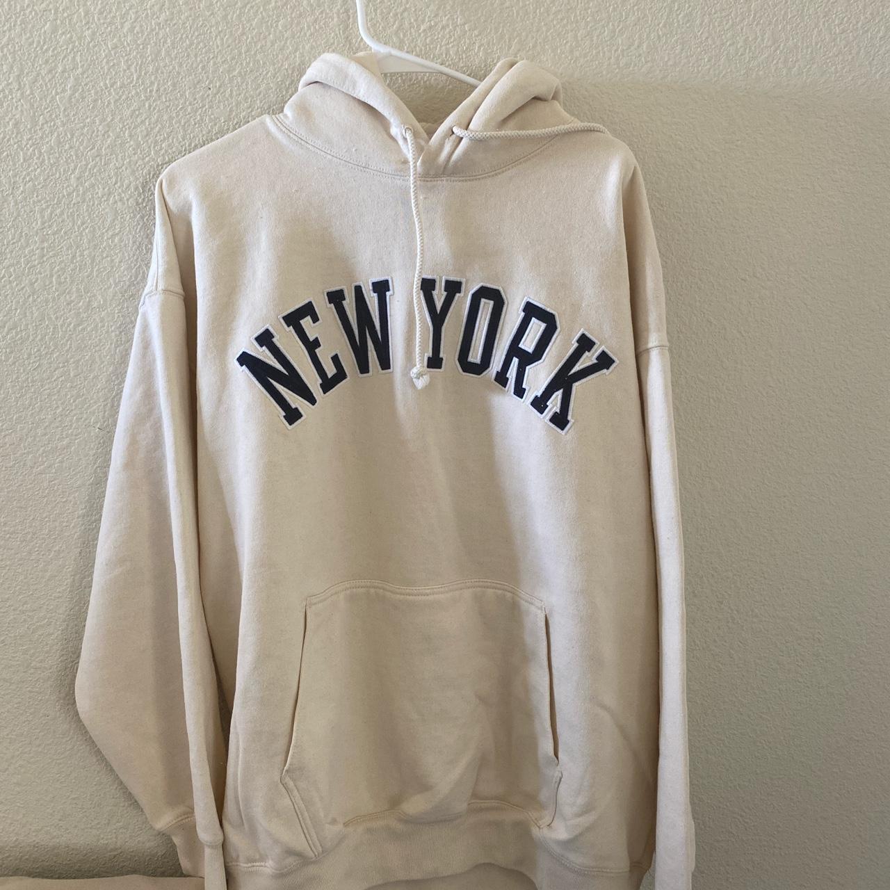 Brandy melville cream Christy New York hoodie - Depop