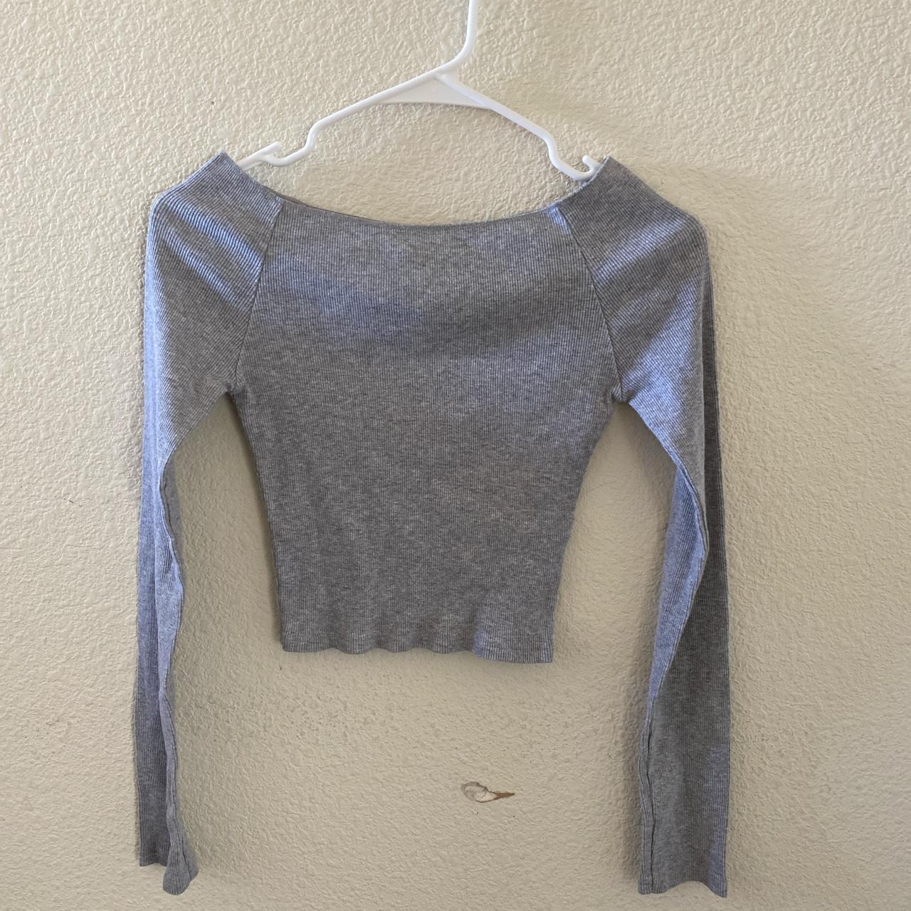 Brandy Melville Women's Grey Shirt Depop