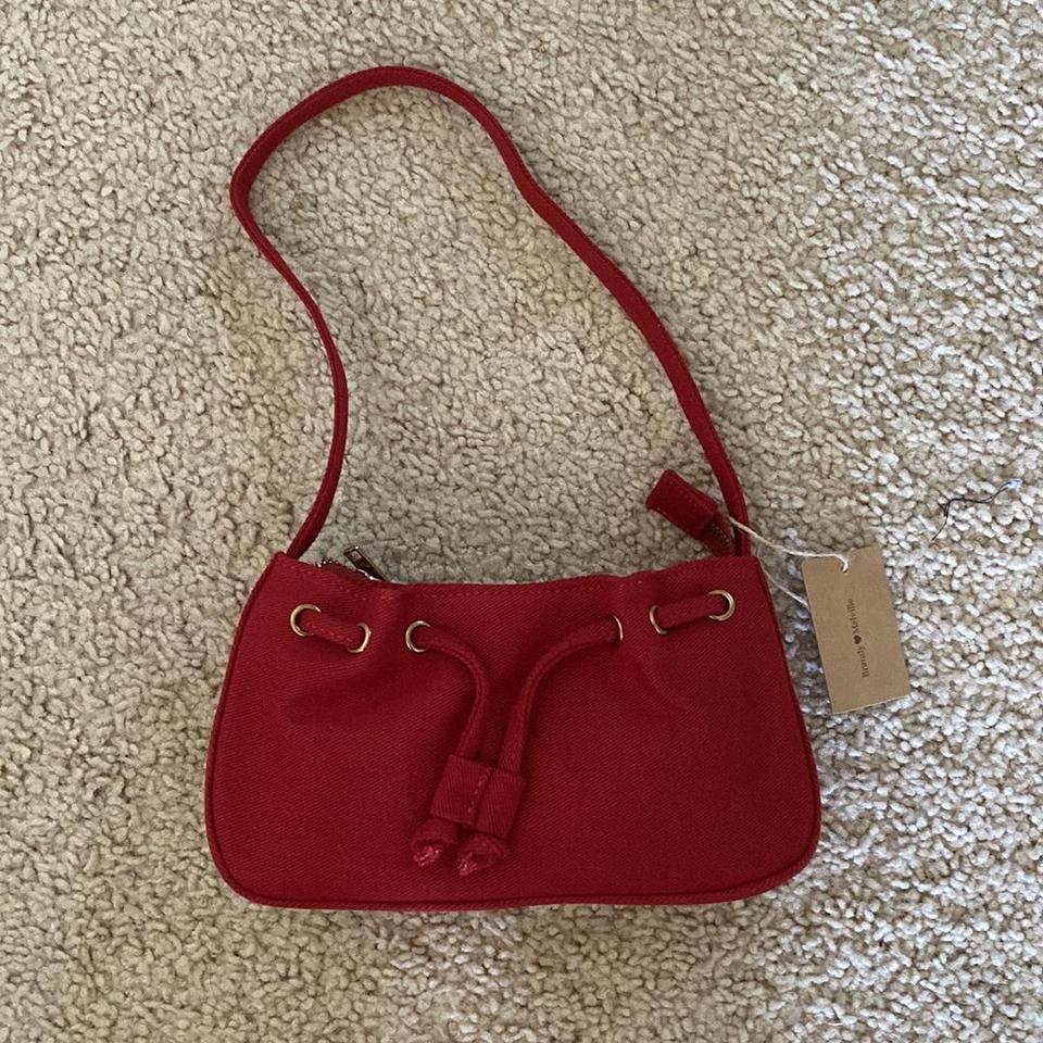 Brandy melville white faux leather buckle bag - Depop