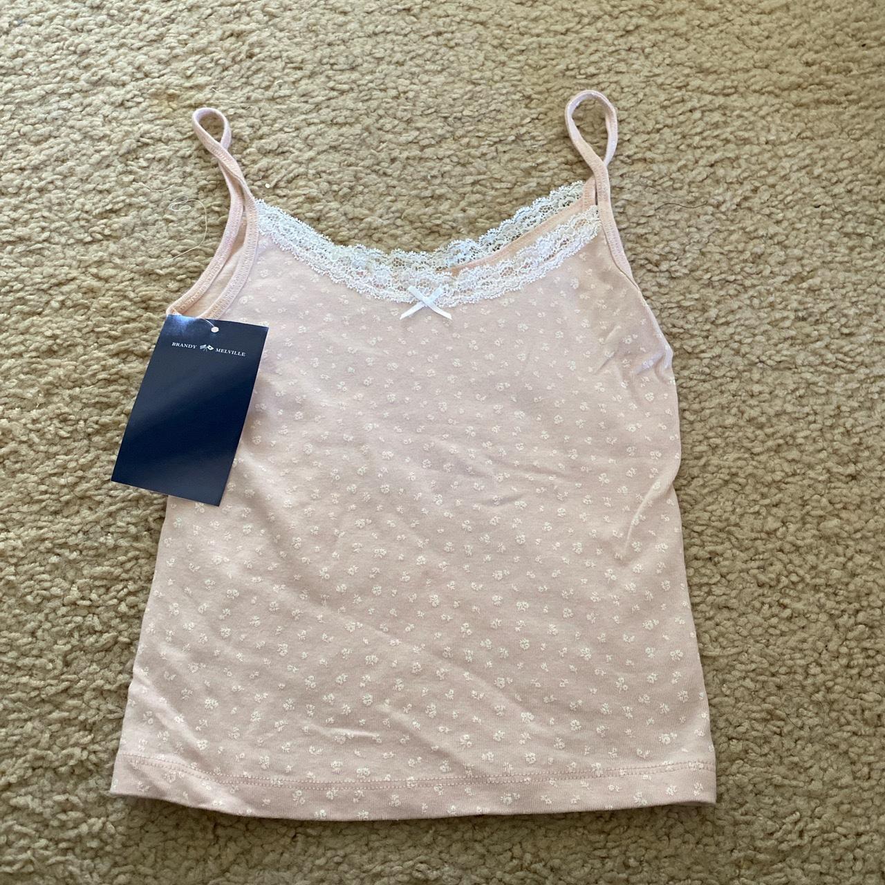 Brandy Melville White Floral Crop Lace Skylar Bow Tank Top Multiple - $30 -  From Get
