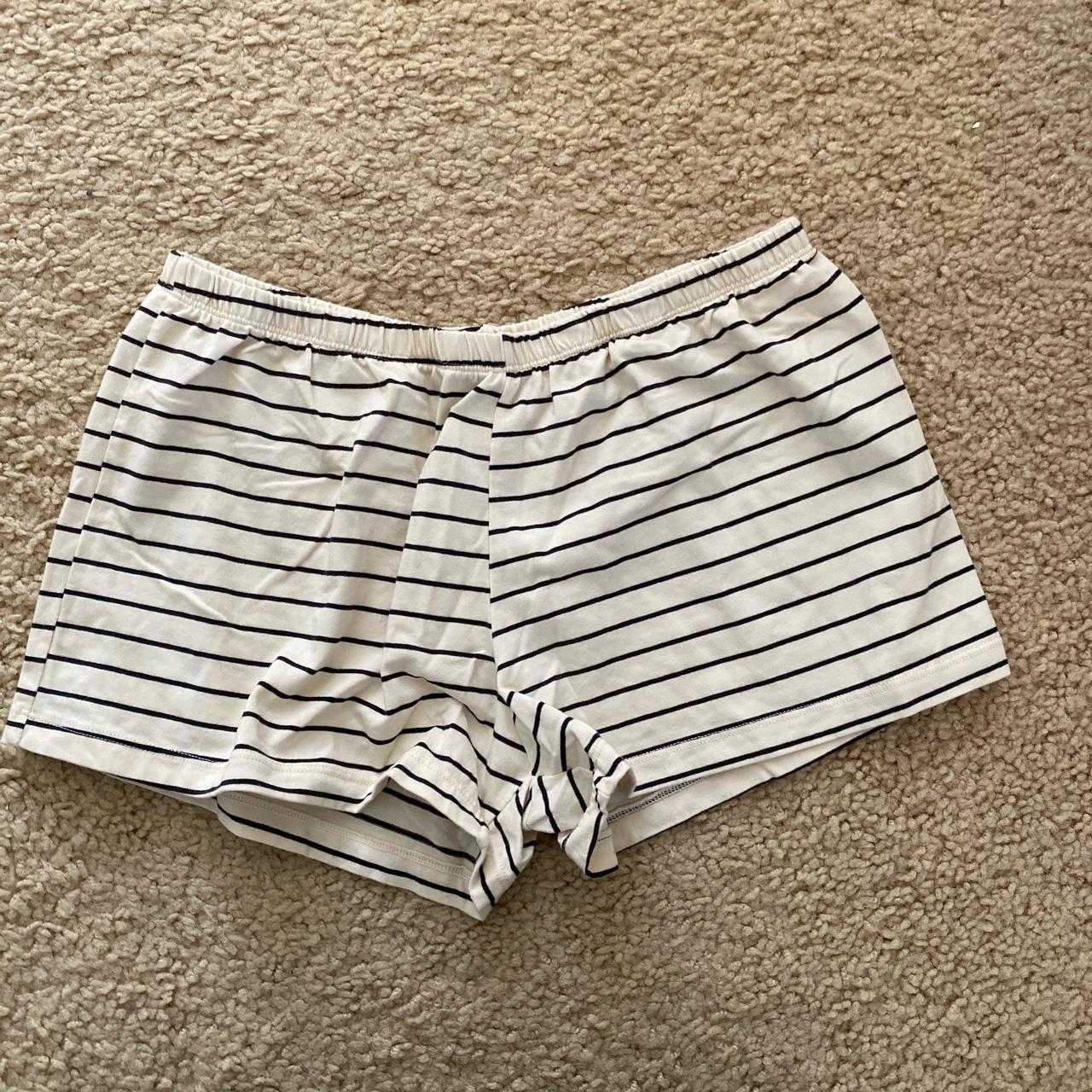 Brandy melville emery striped sweatshorts - Depop