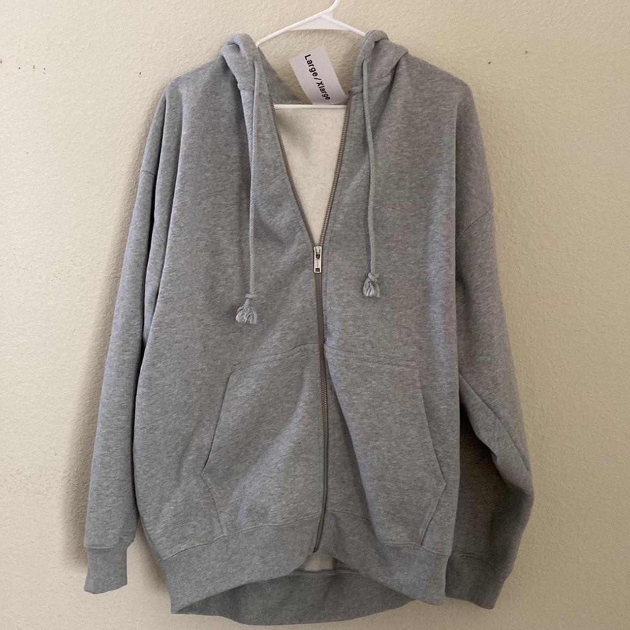 Brandy Melville heather gray oversized Christy hoodie - Depop