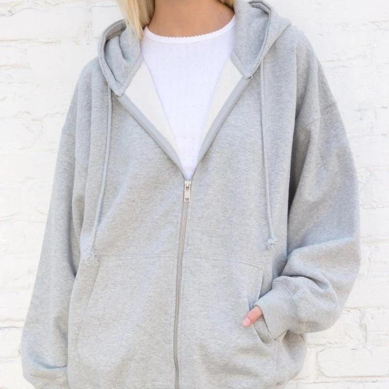 Brandy Melville heather gray oversized Christy hoodie Depop