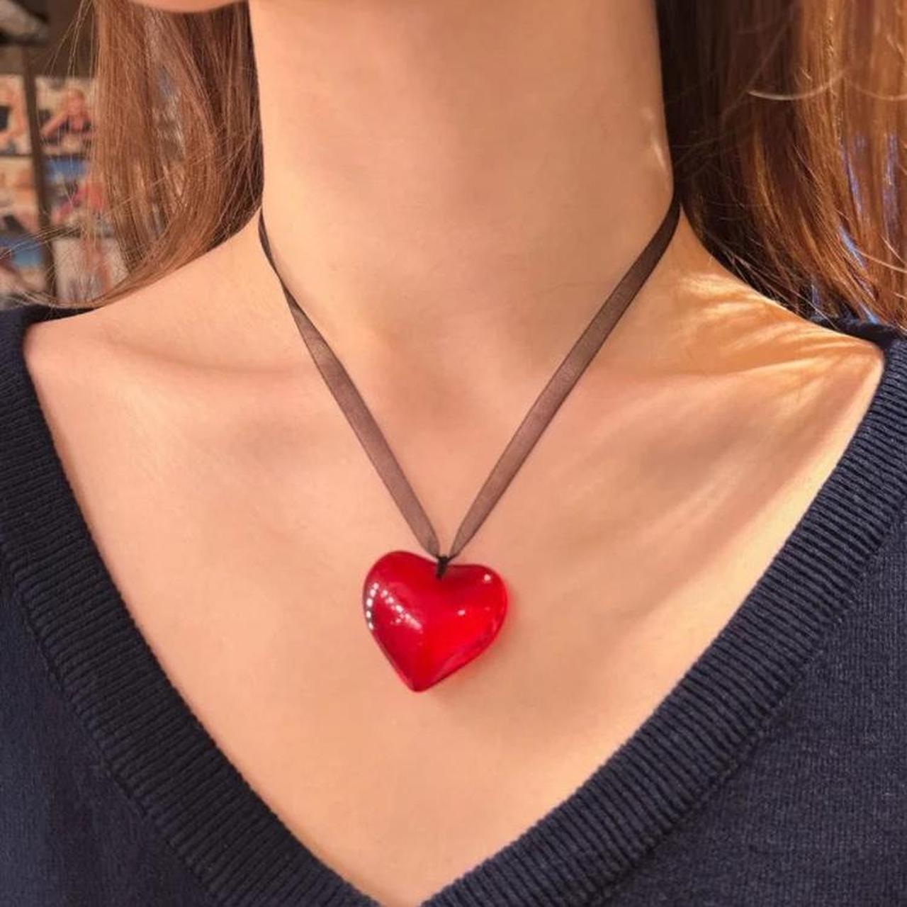Brandy Melville Red Heart Necklace