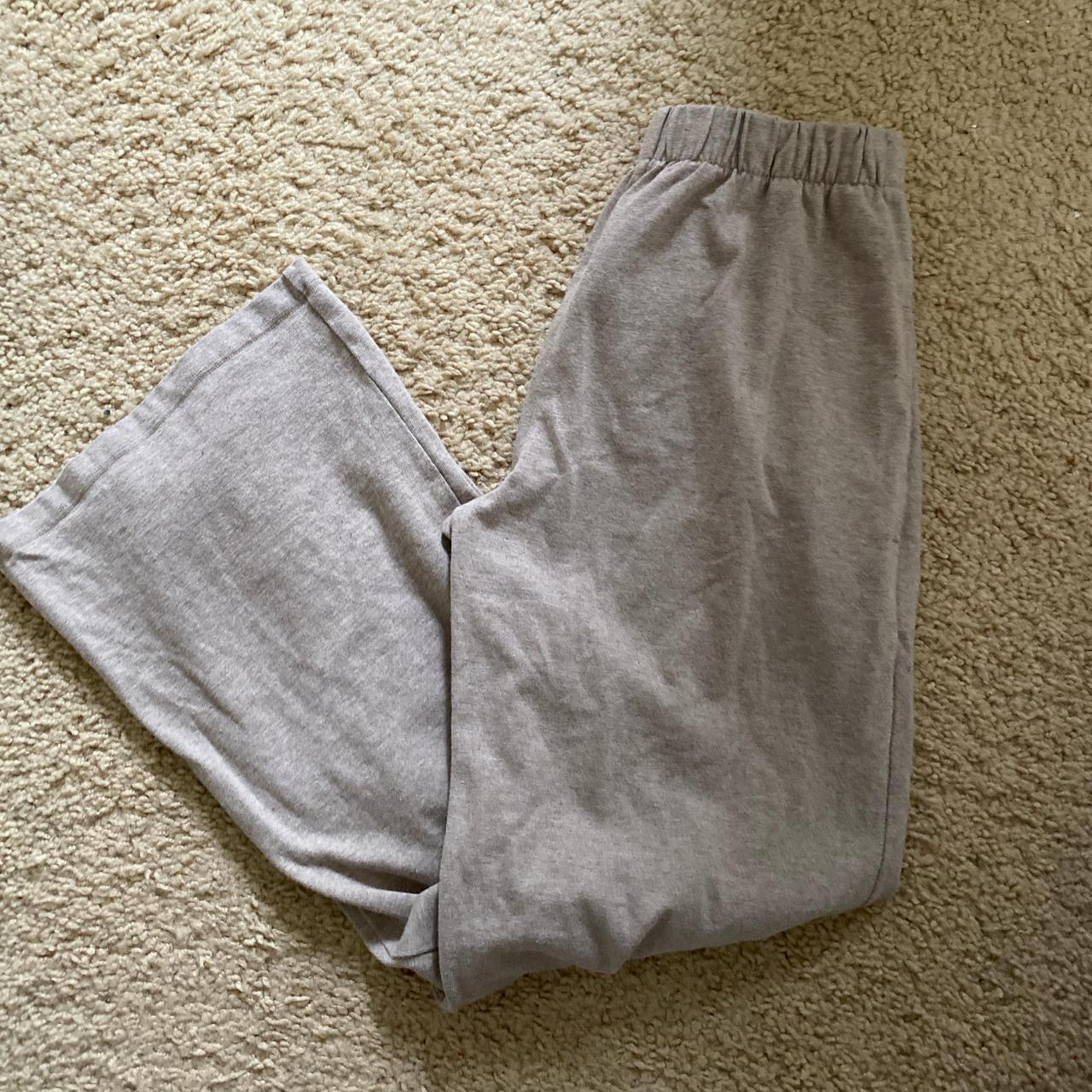 Silver Grey Heather Grey Sweatpants Light Pink Brandy Melville - Main Image