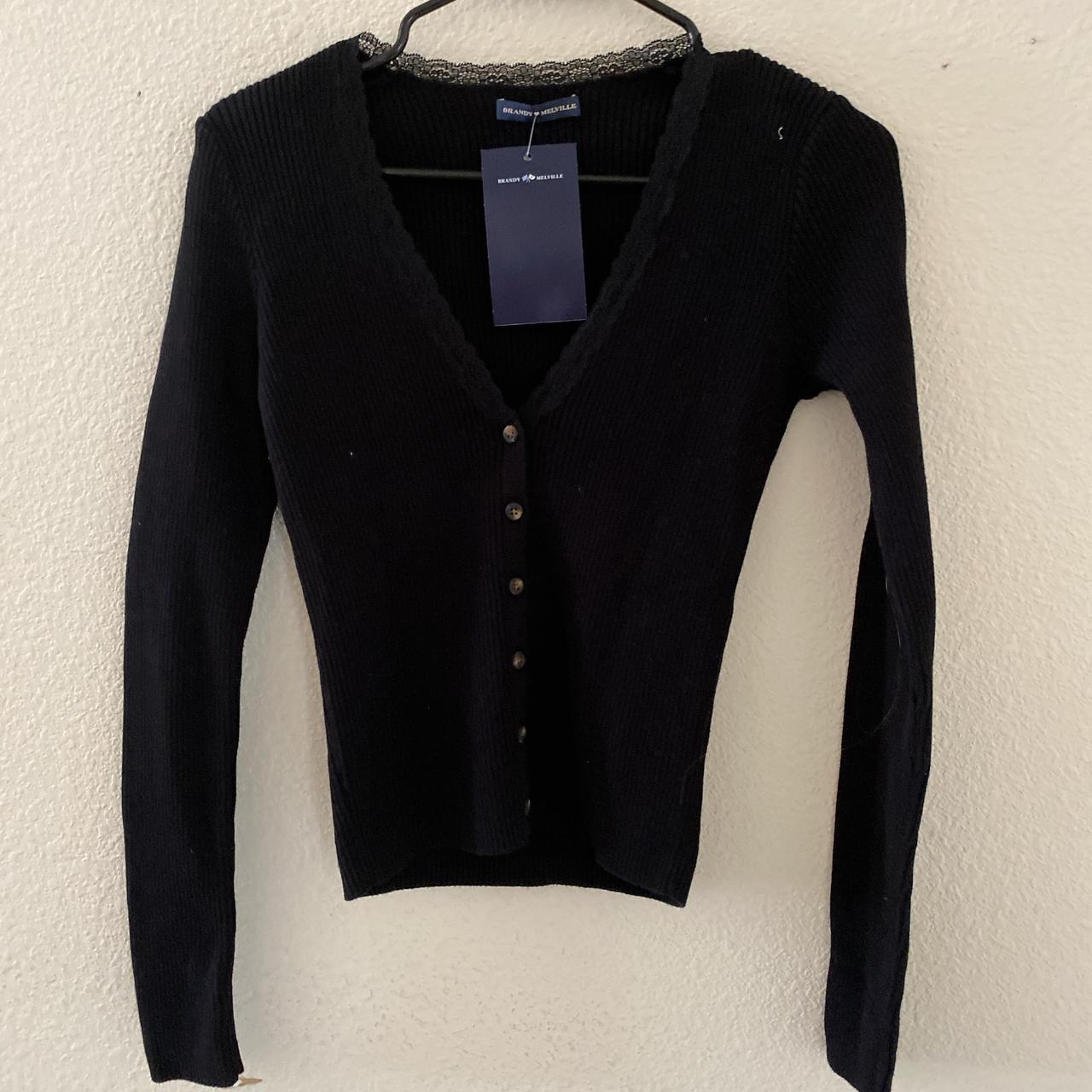 Brandy melville black laced cardigan Depop